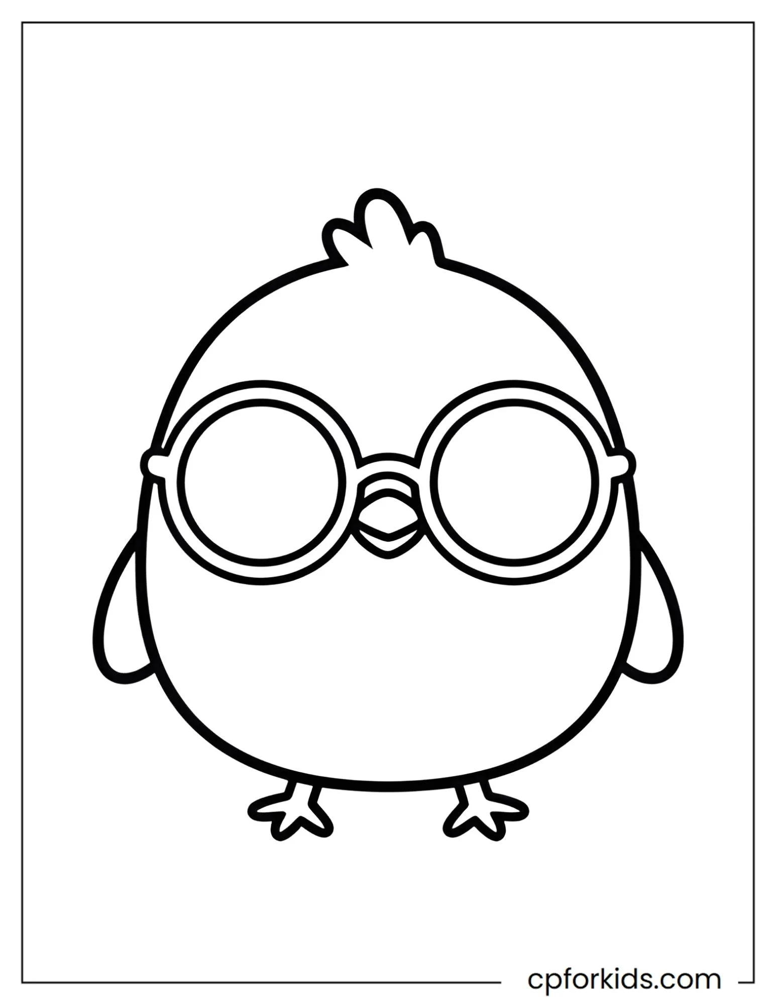 Kawaii Easter chick wearing large round sunglasses