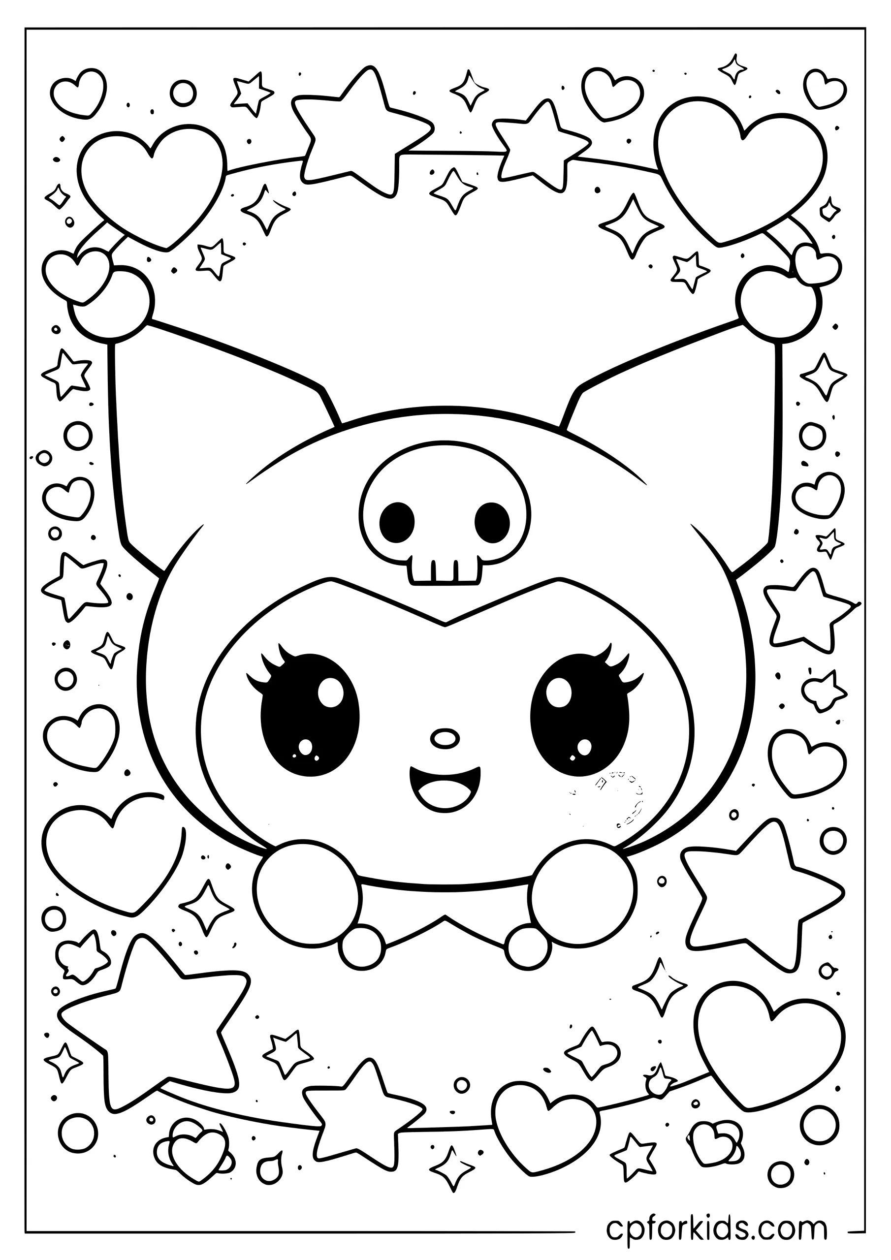 Kawaii Kuromi Face Close-Up