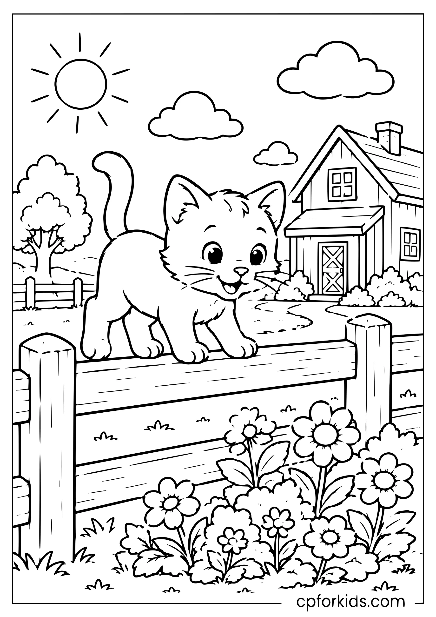 Kitten Explores the Farmyard