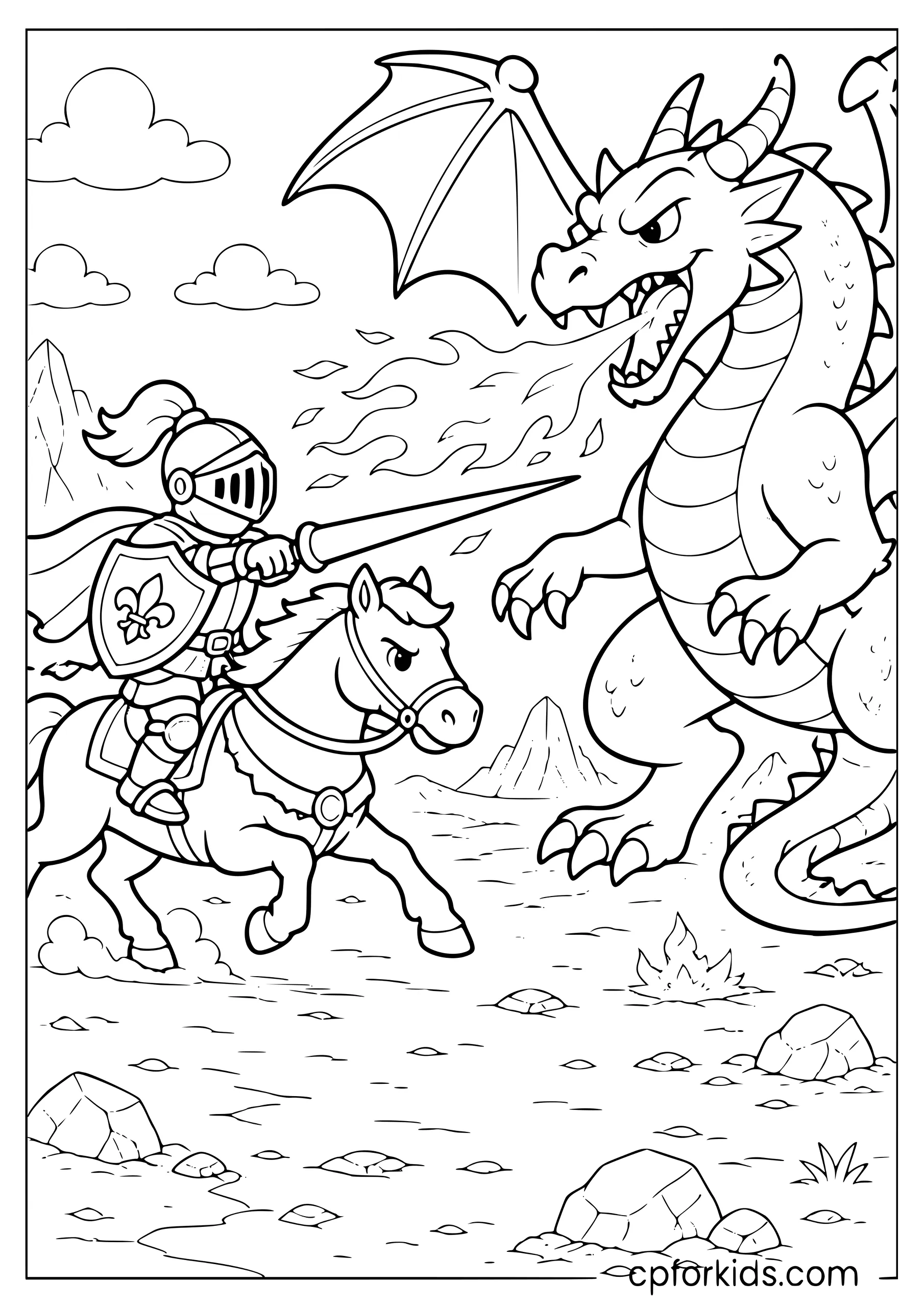 Knight Charges the Dragon