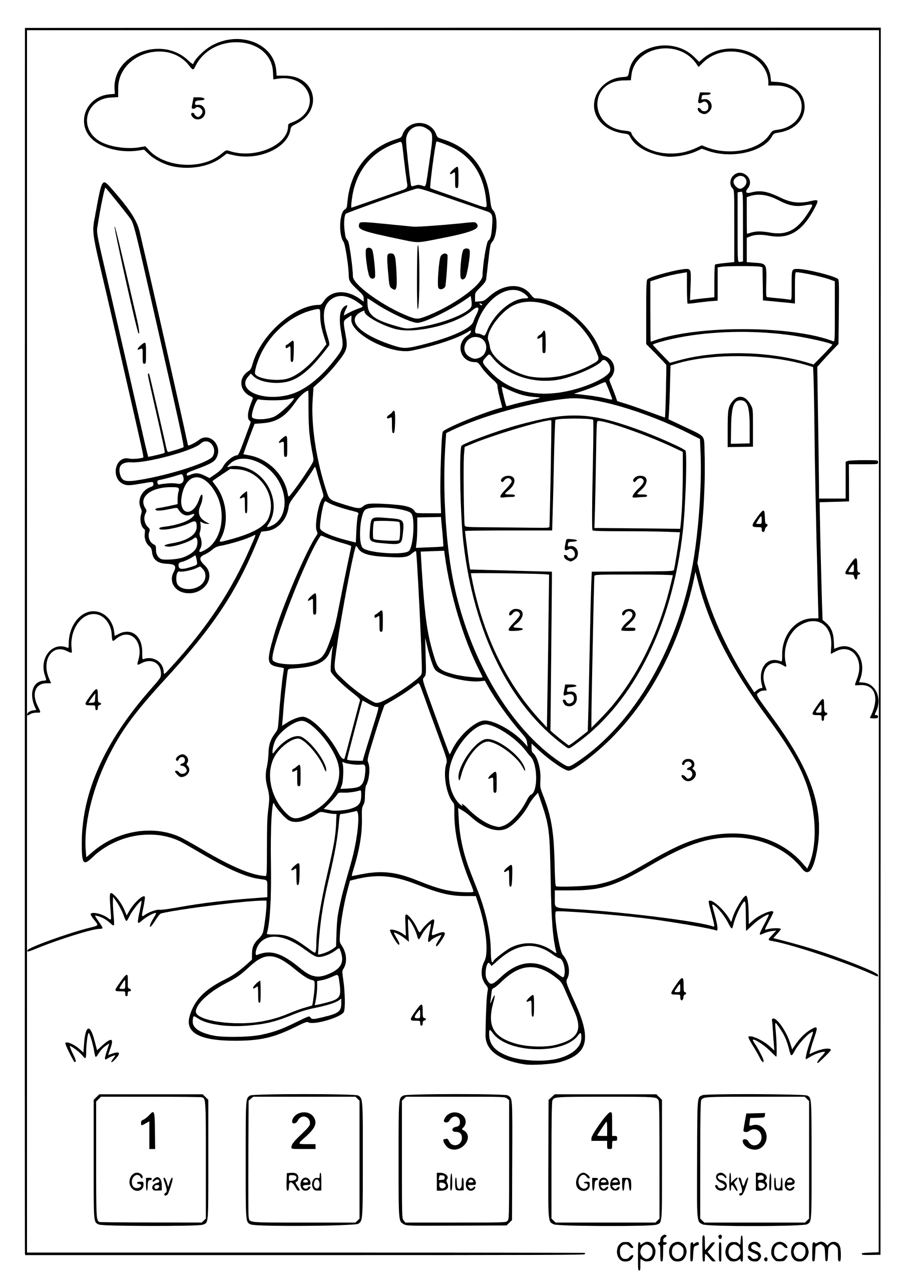 Color the Knight by Number