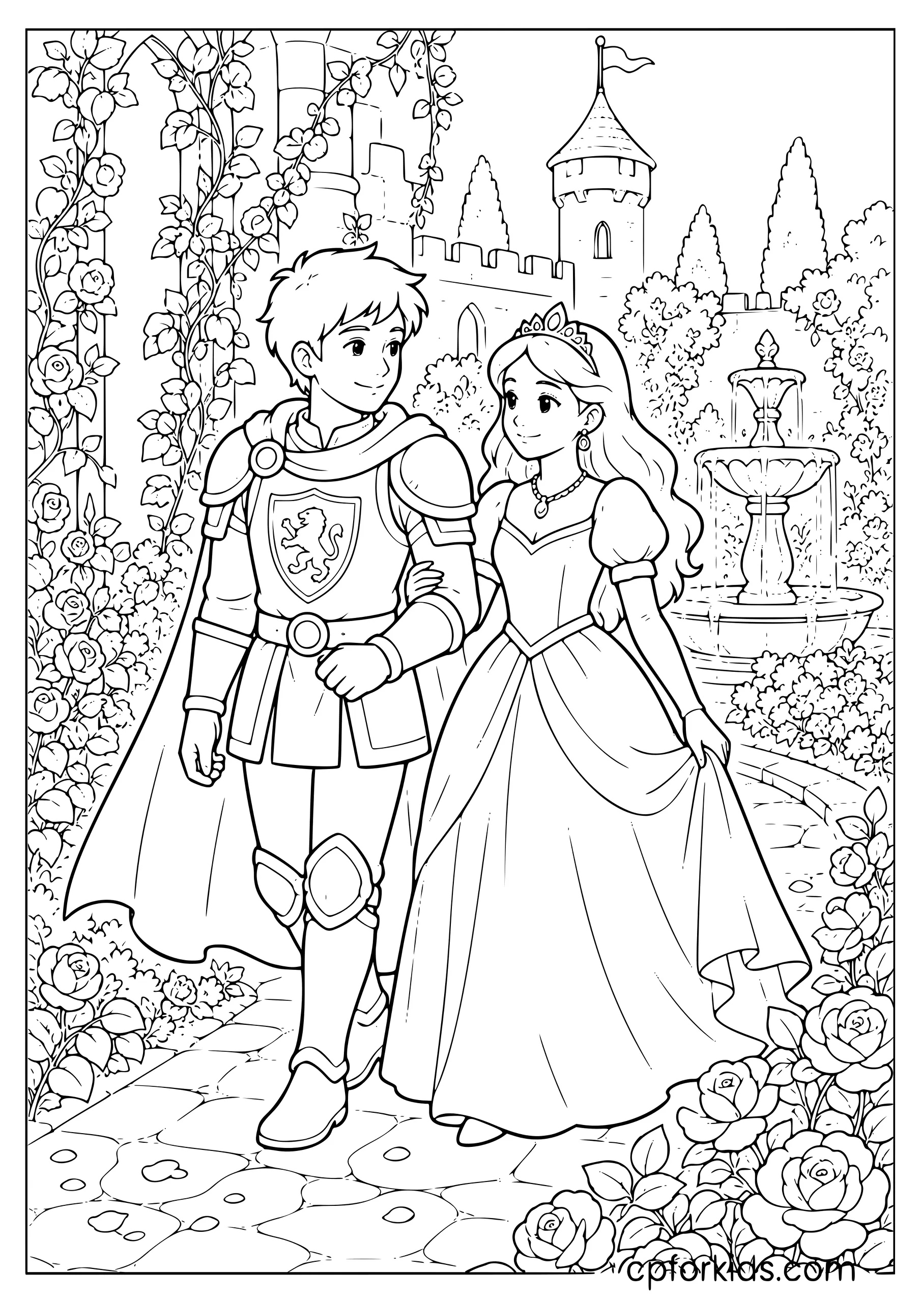Knight and Princess in the Garden