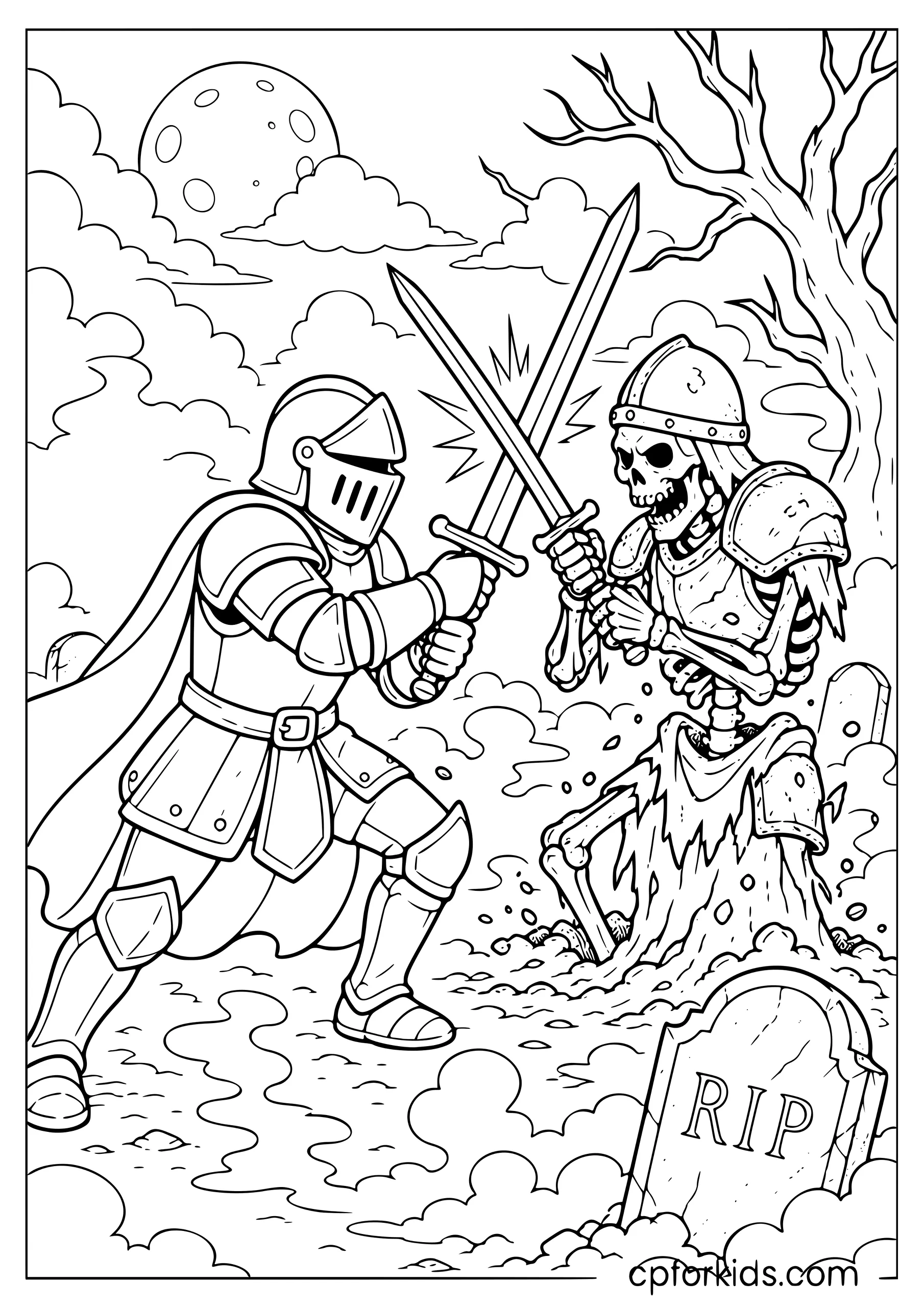 Knight Faces the Undead