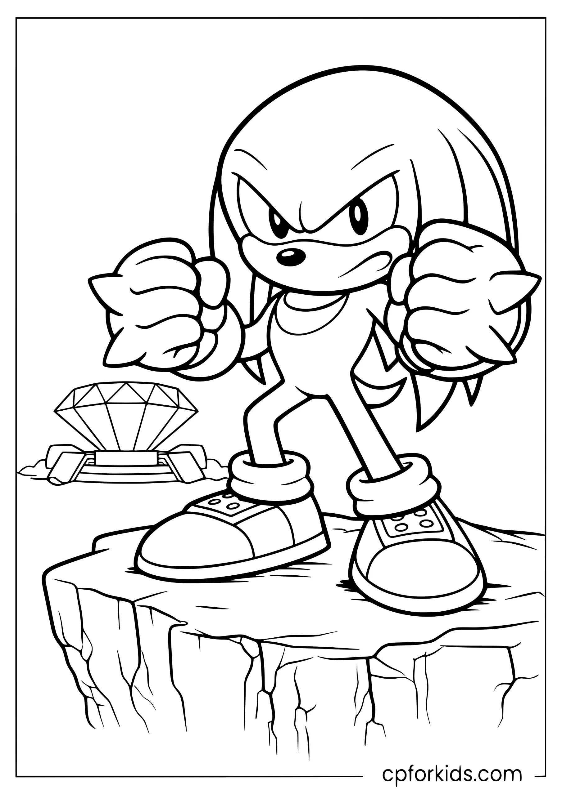 Knuckles in Fighting Stance