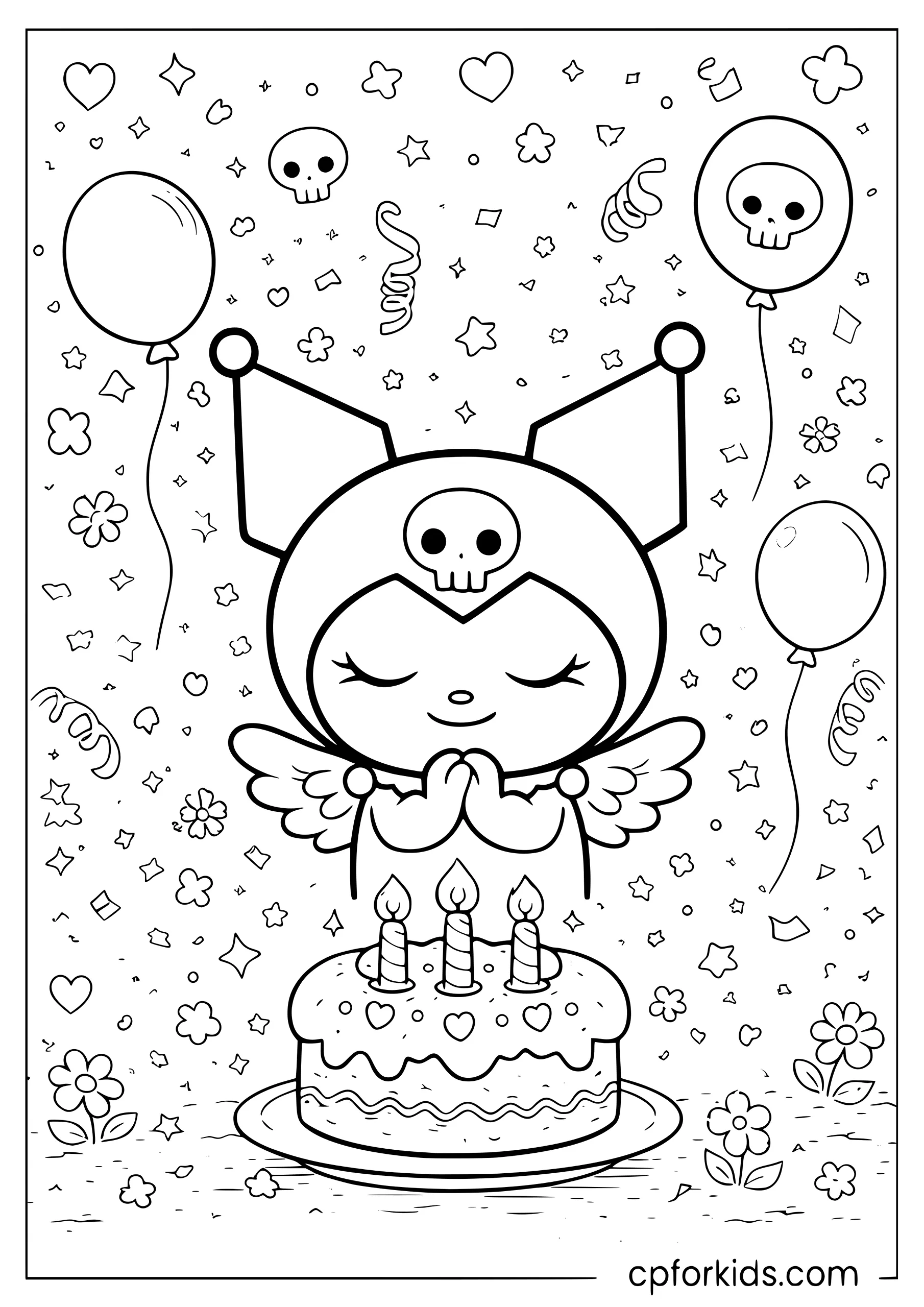 Kuromi Making a Birthday Wish