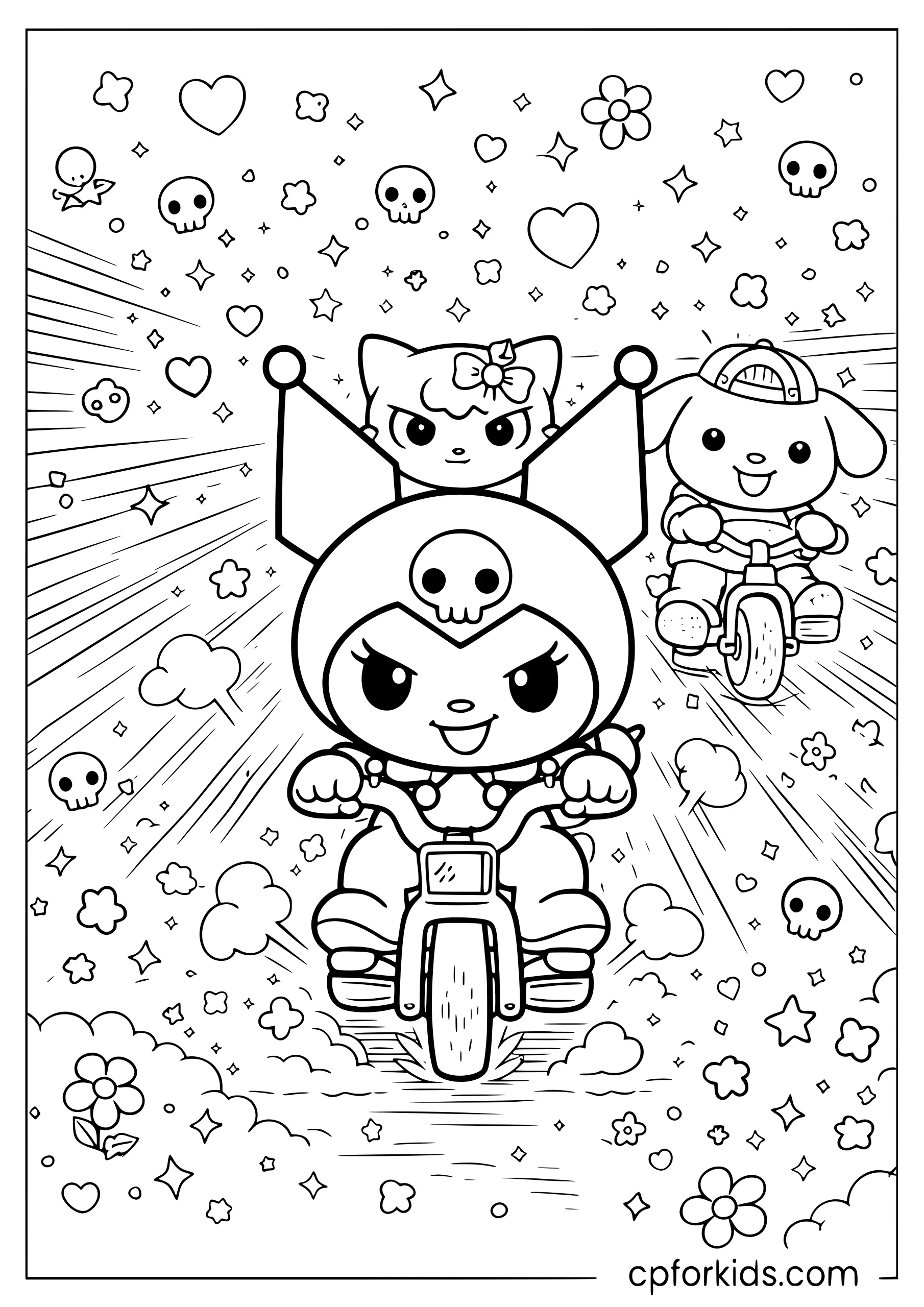 Kuromi's Gang on Tricycles