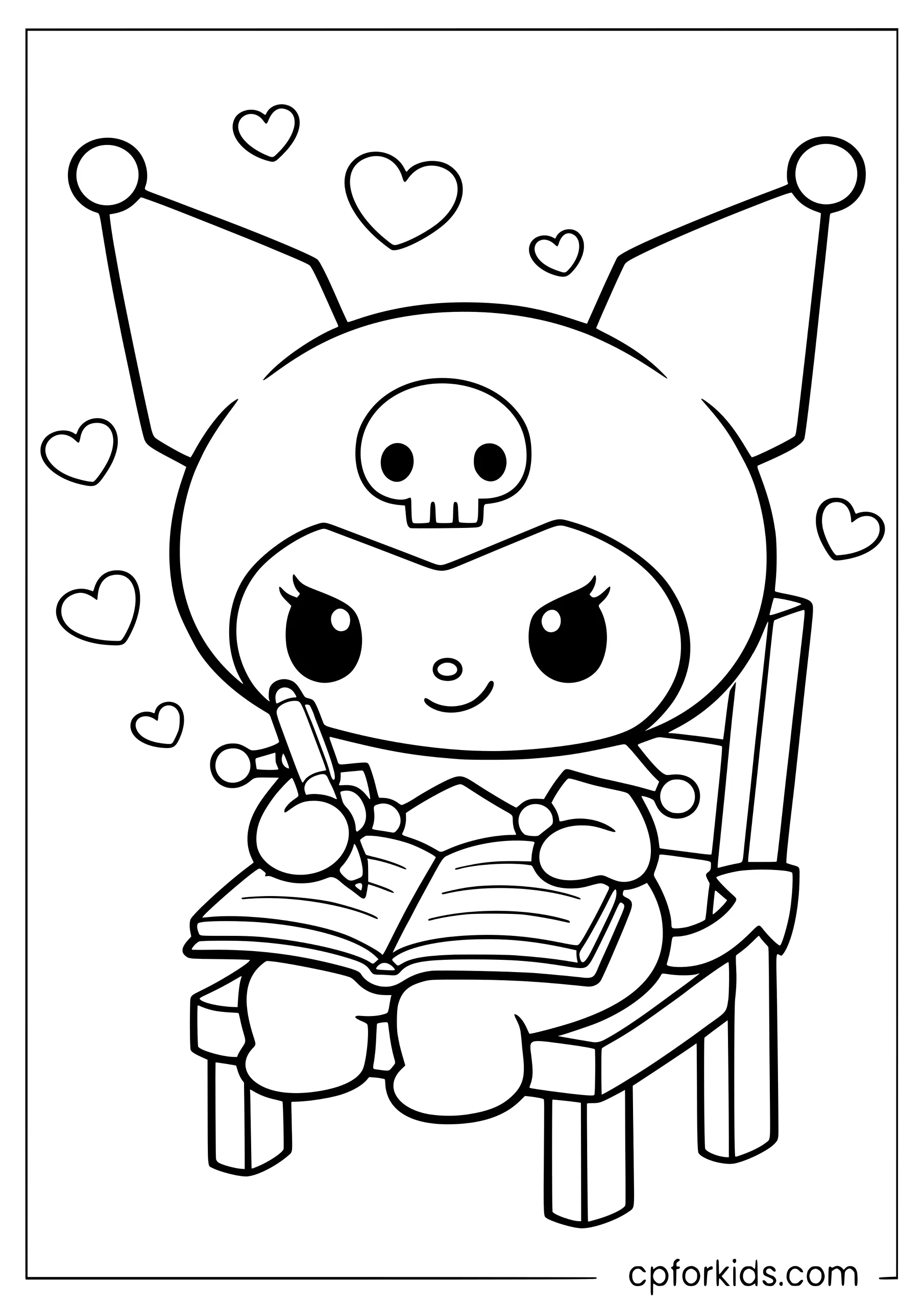 Kuromi Writing in Her Diary