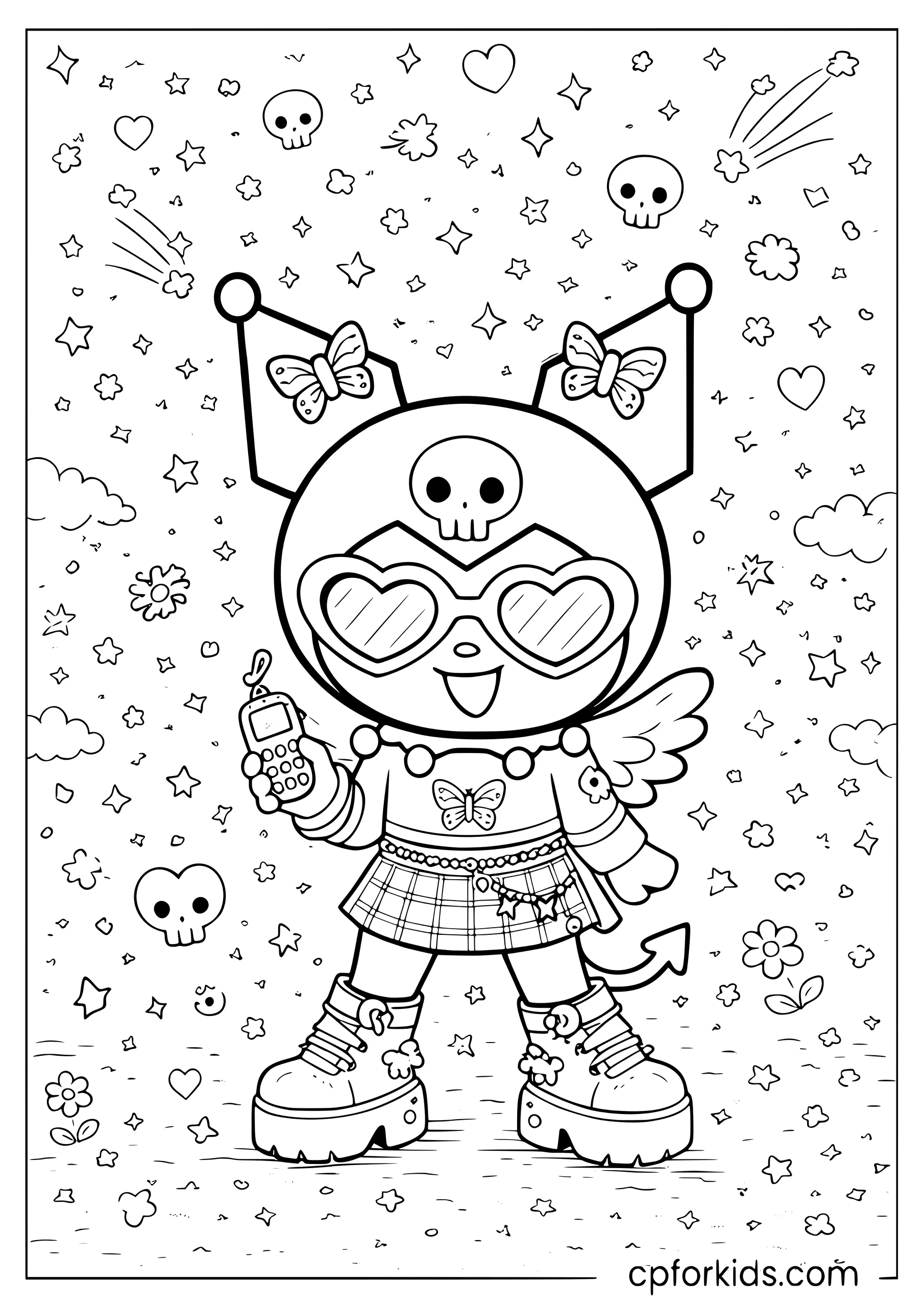 Kuromi in a Y2K Outfit