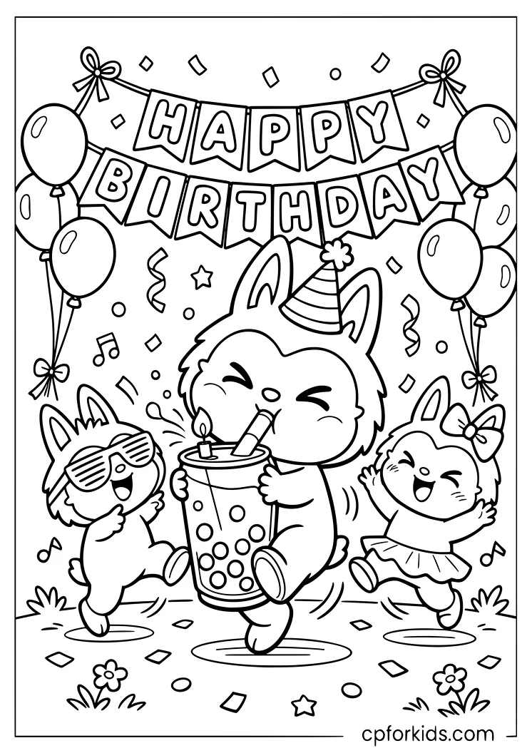 Labubu Birthday Party Dancing Scene