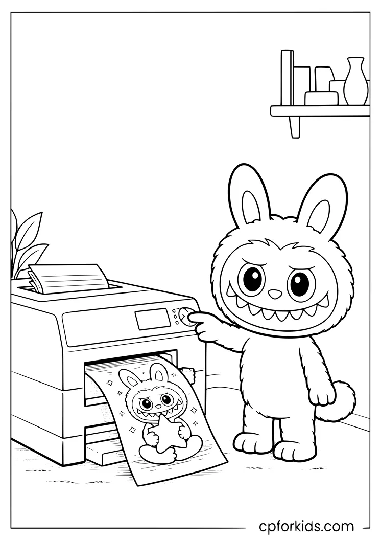 Labubu Prints Its Own Coloring Sheets
