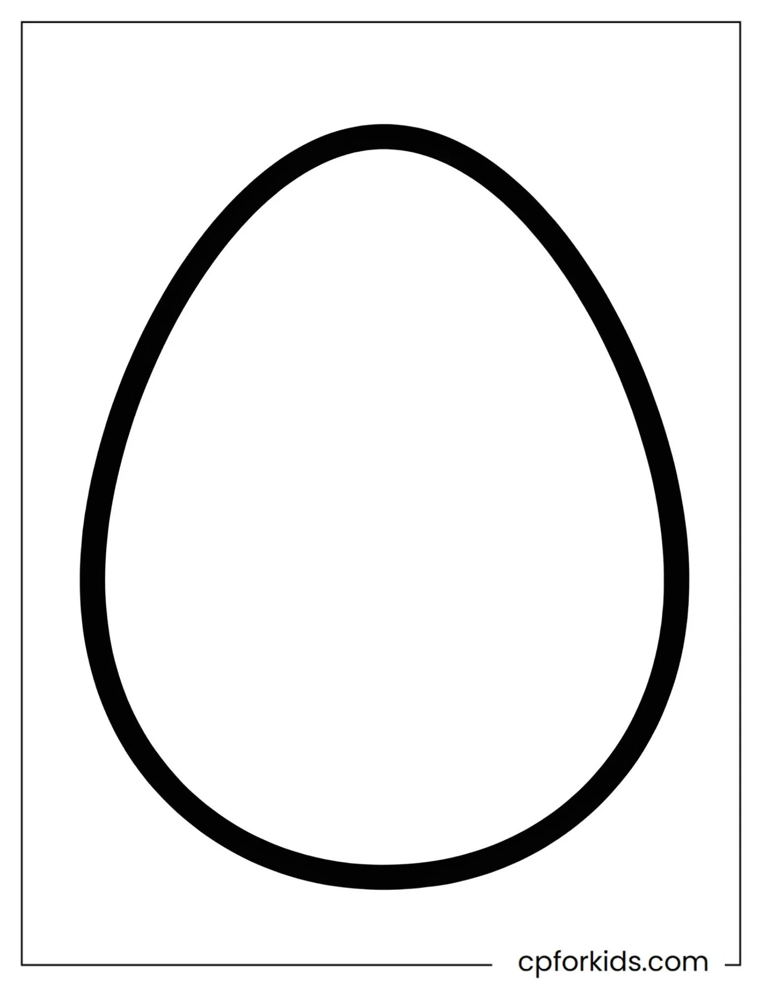 Large blank Easter egg with a thick outline