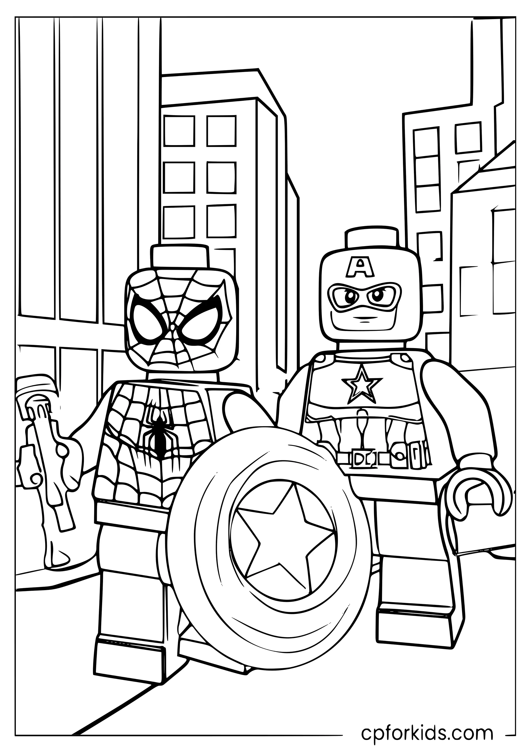 Lego Spiderman with Cap's Shield