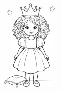 A little princess wearing an oversized royal crown