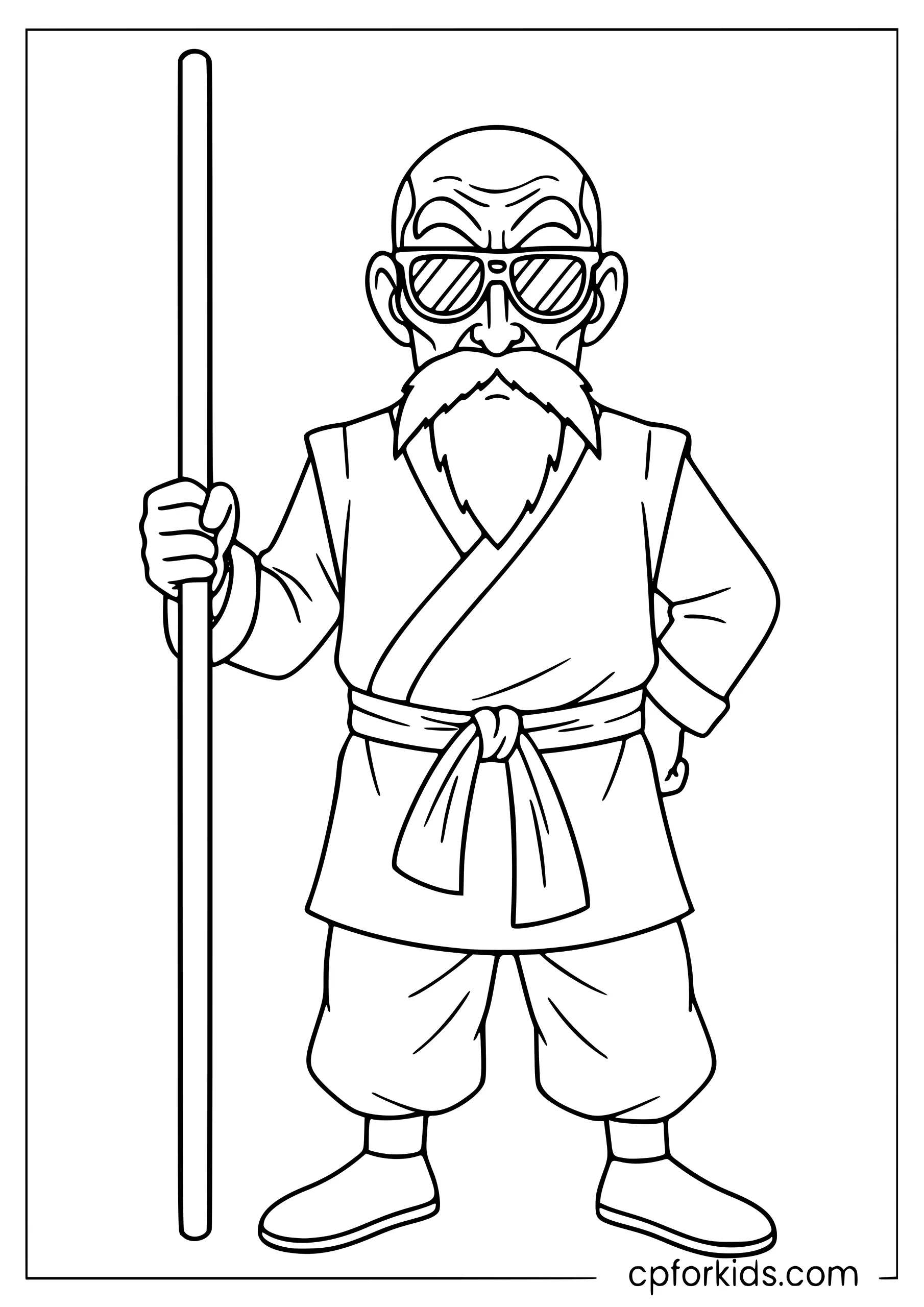 Master Roshi with His Staff