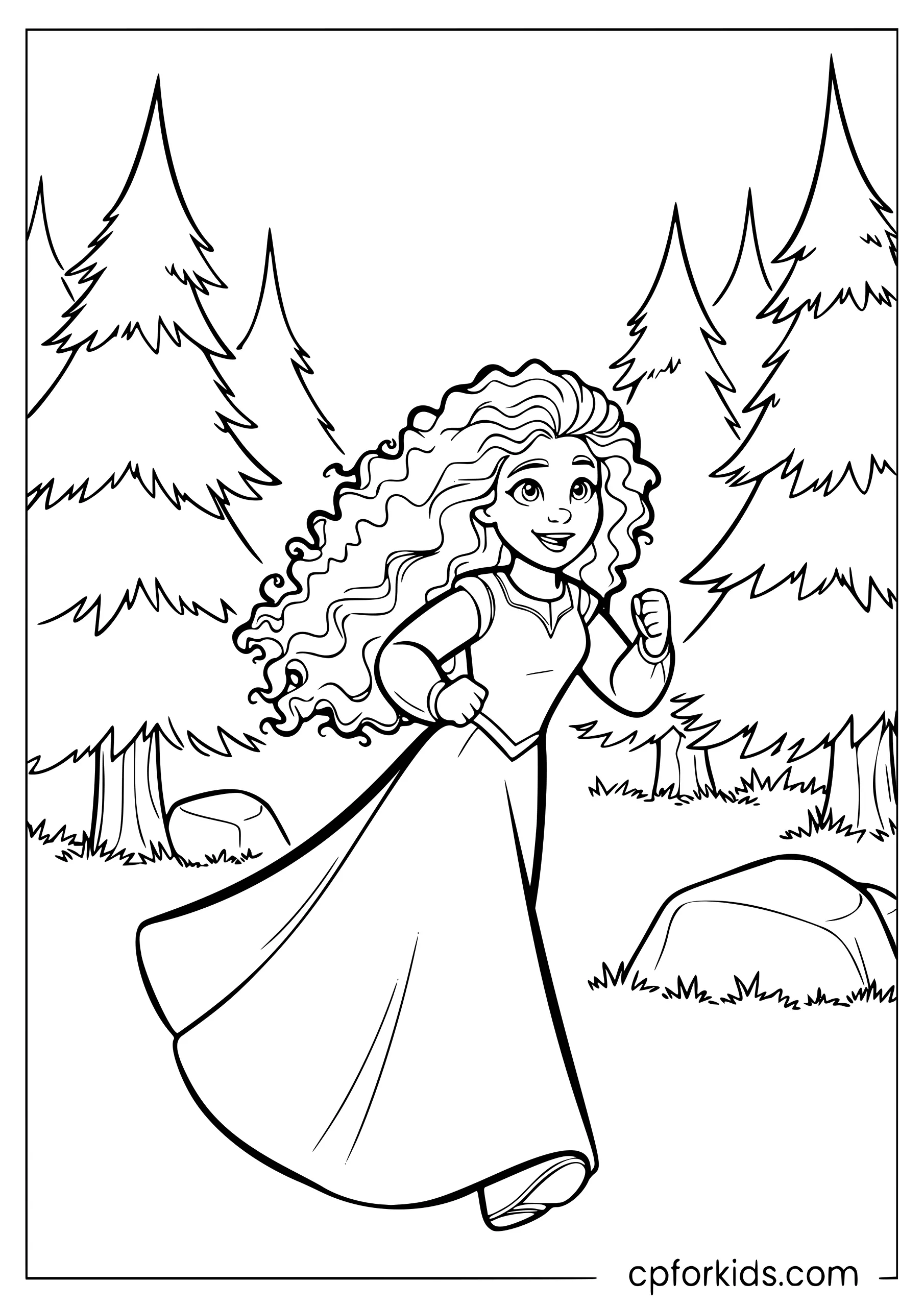 Merida Running Through the Forest