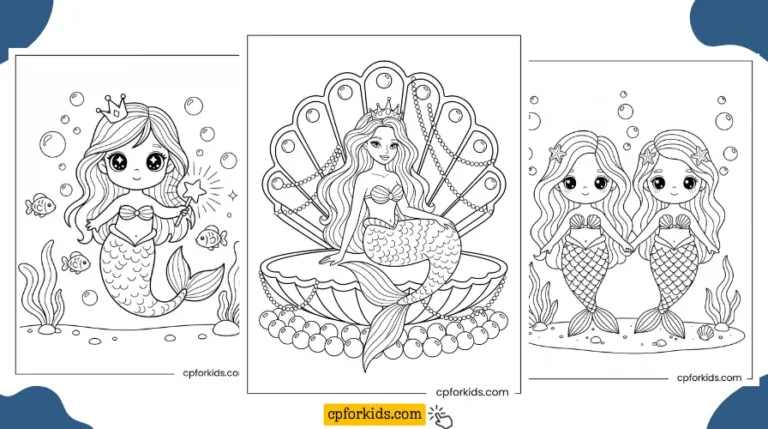 Printable Mermaid Princess Coloring Pages Feature Image