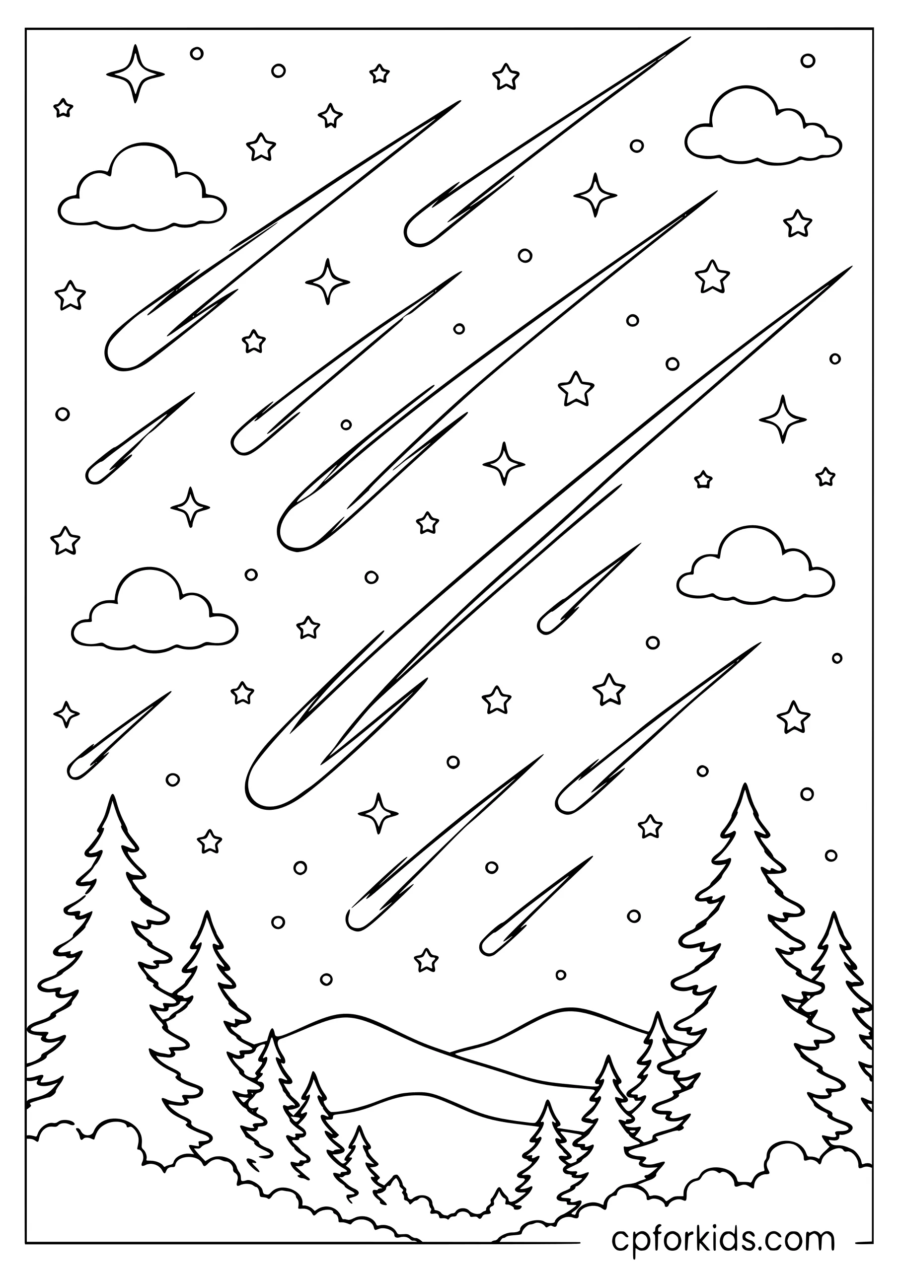 Meteor Shower Across the Sky