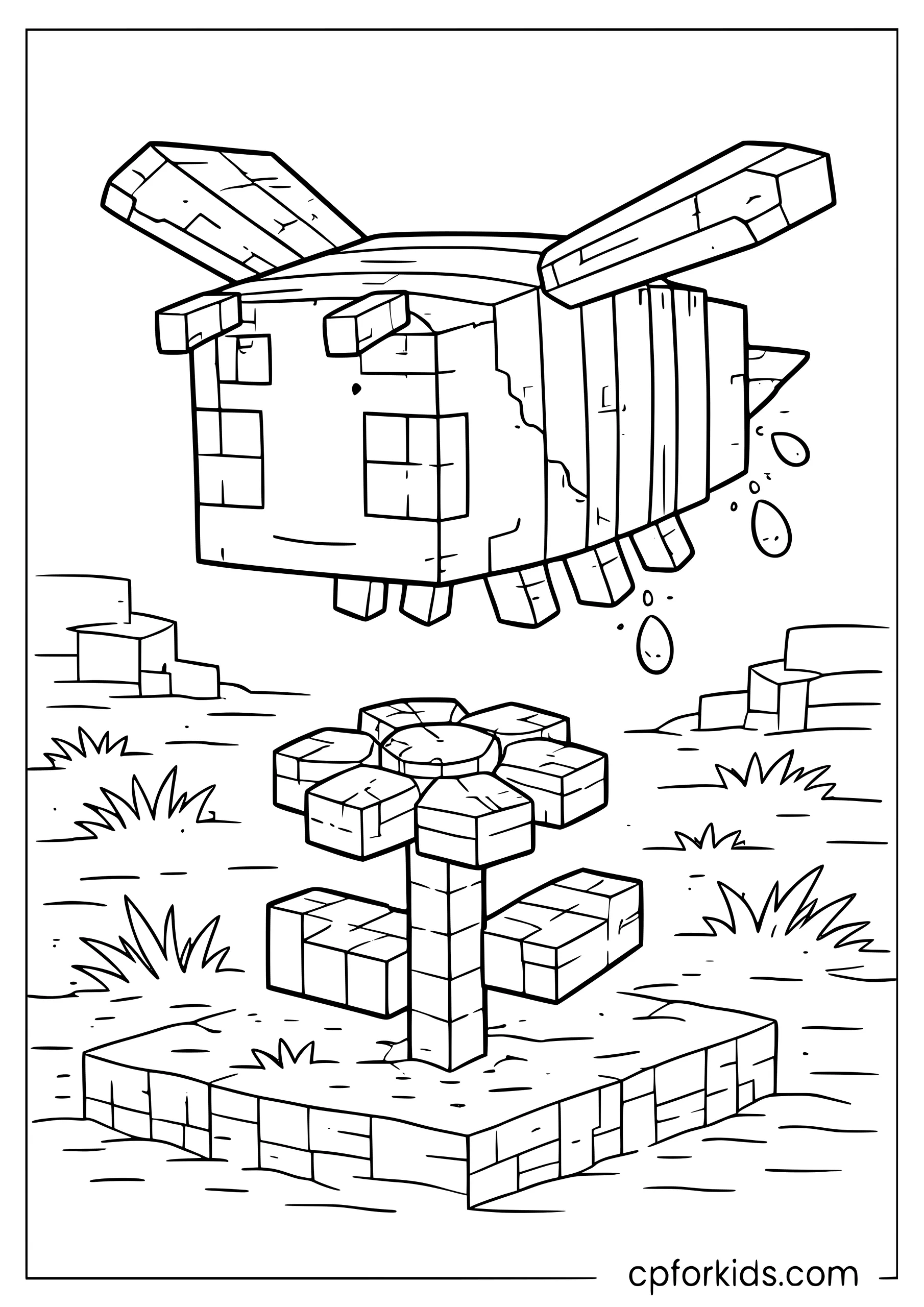 Minecraft Bee Collecting Honey