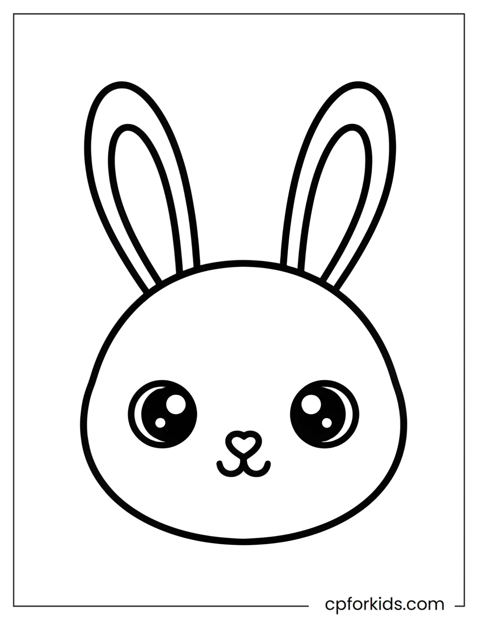 Simple Easter bunny drawn with a clean outline