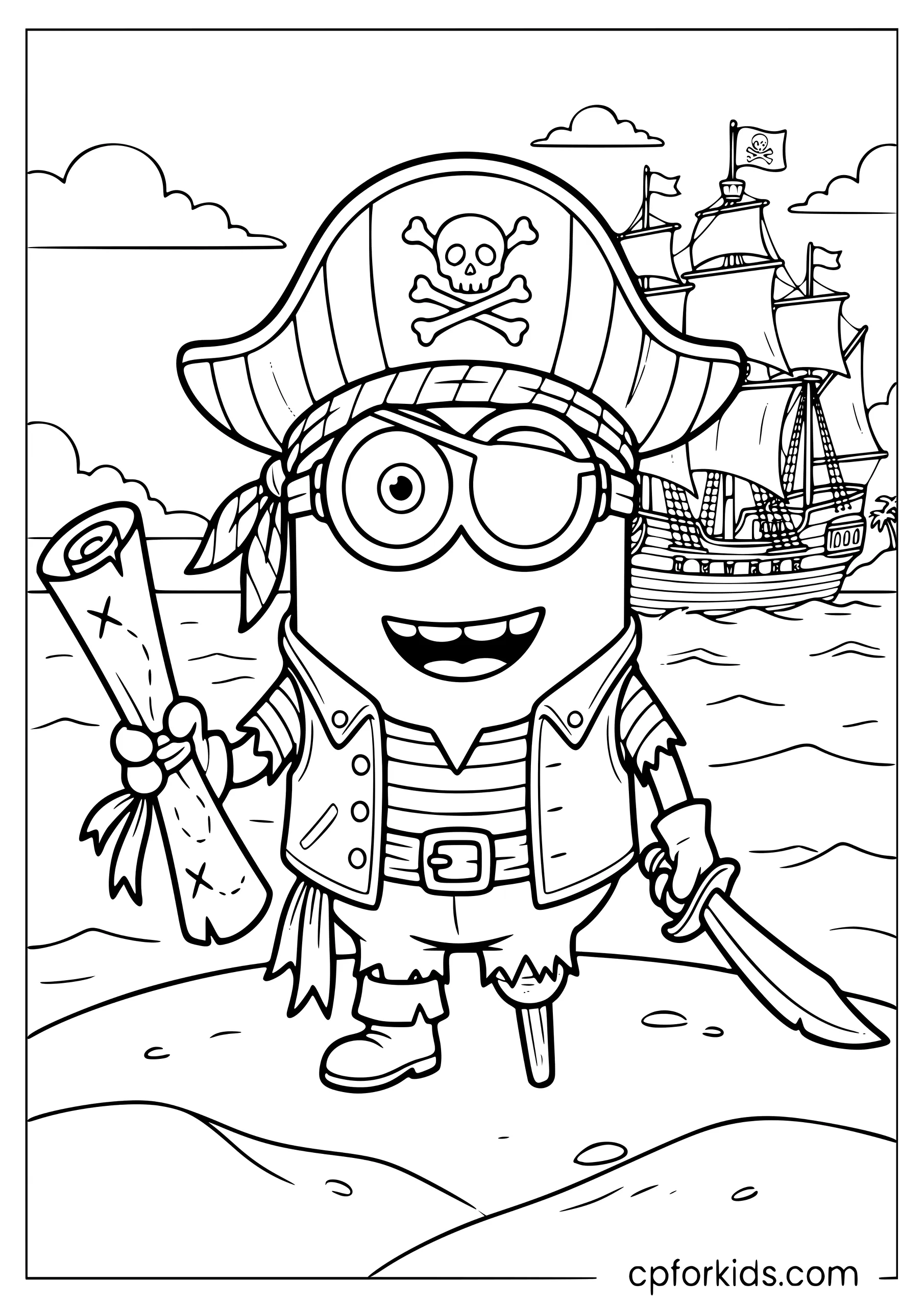 Minion Pirate with a Treasure Map