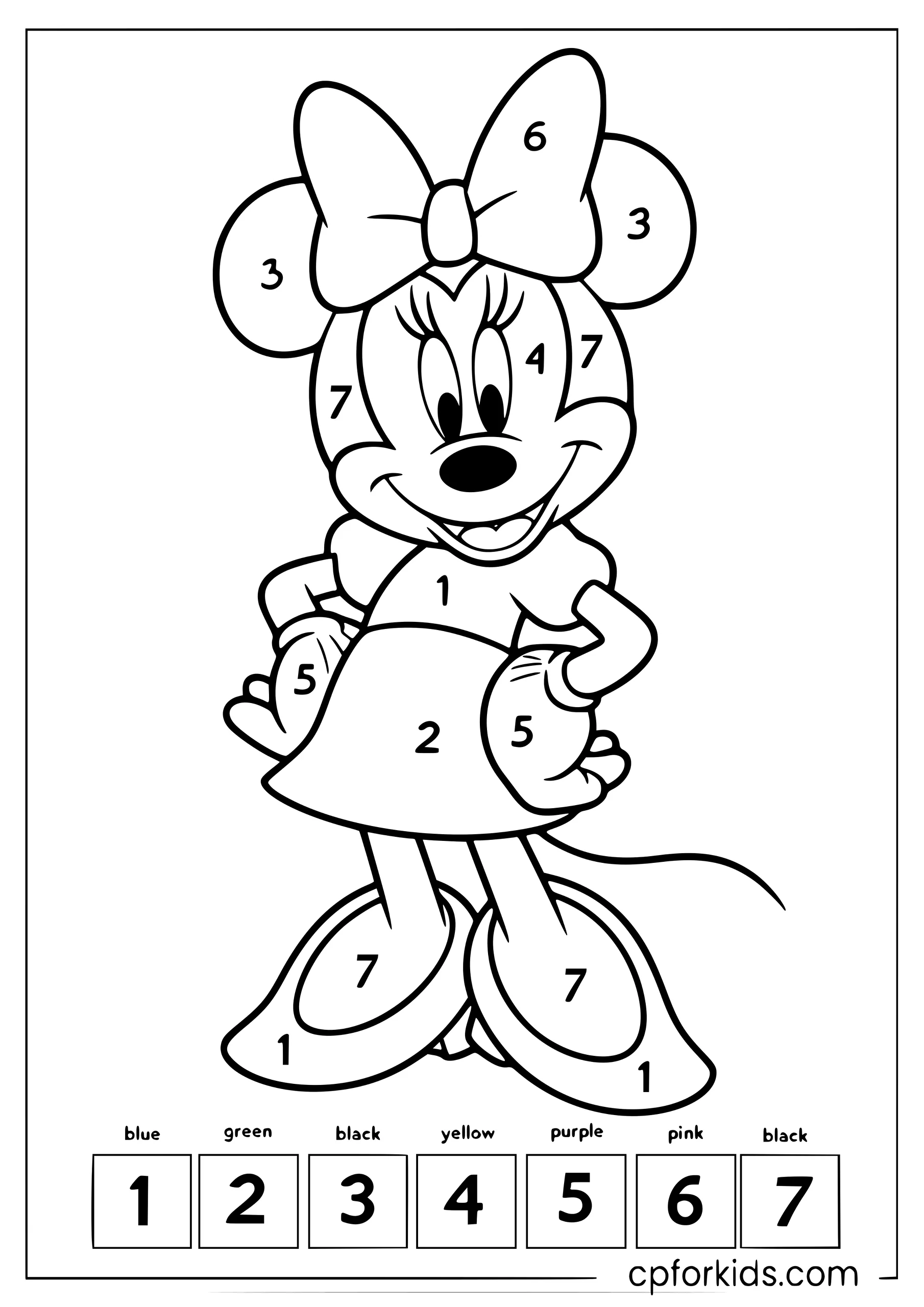 Minnie Mouse Color by Number
