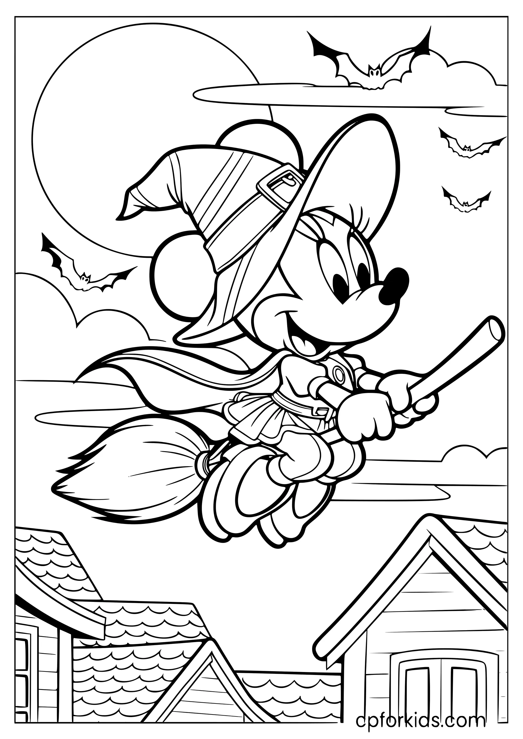 Minnie Mouse Flies on Halloween Night