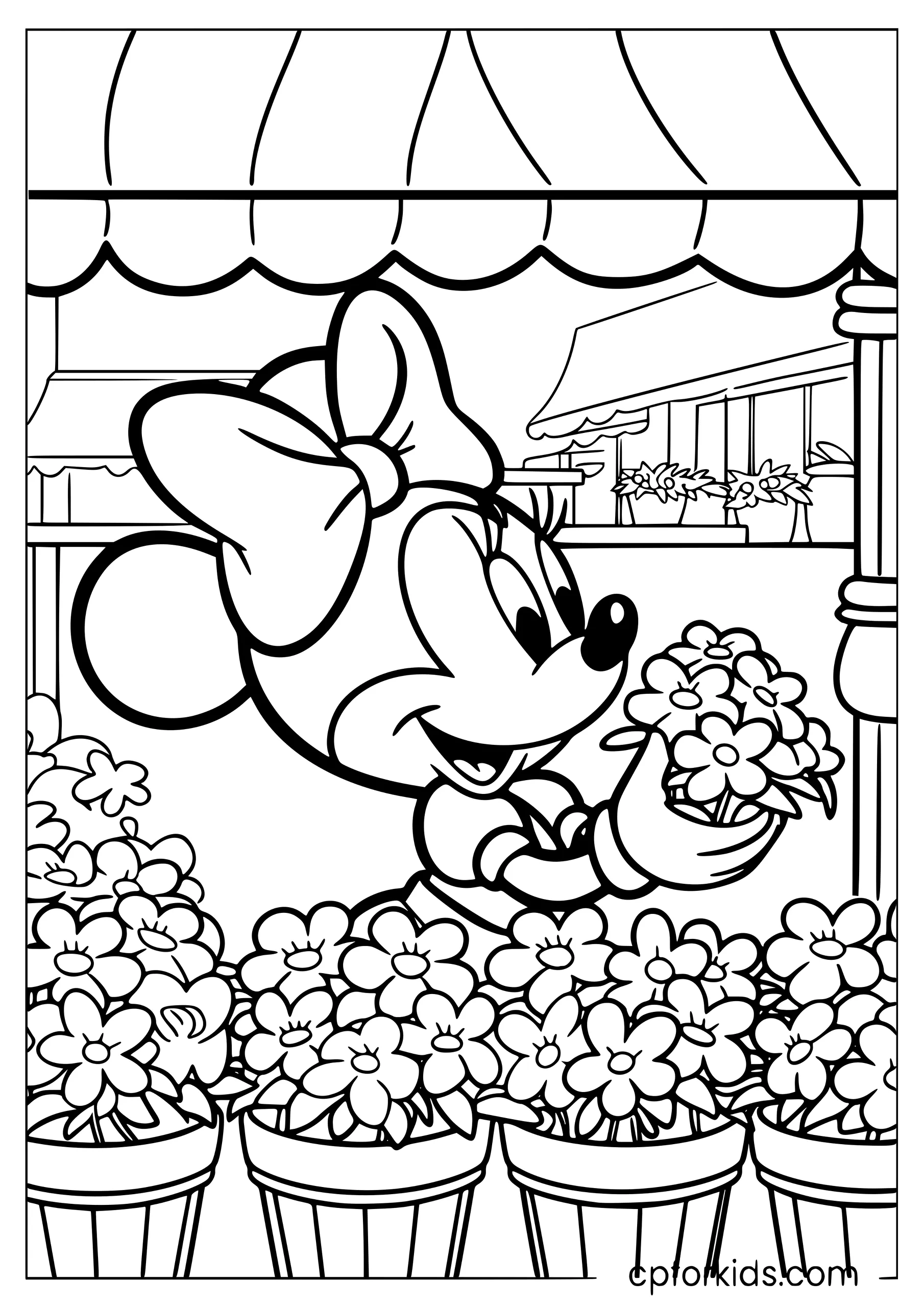 Minnie Mouse at the Flower Market