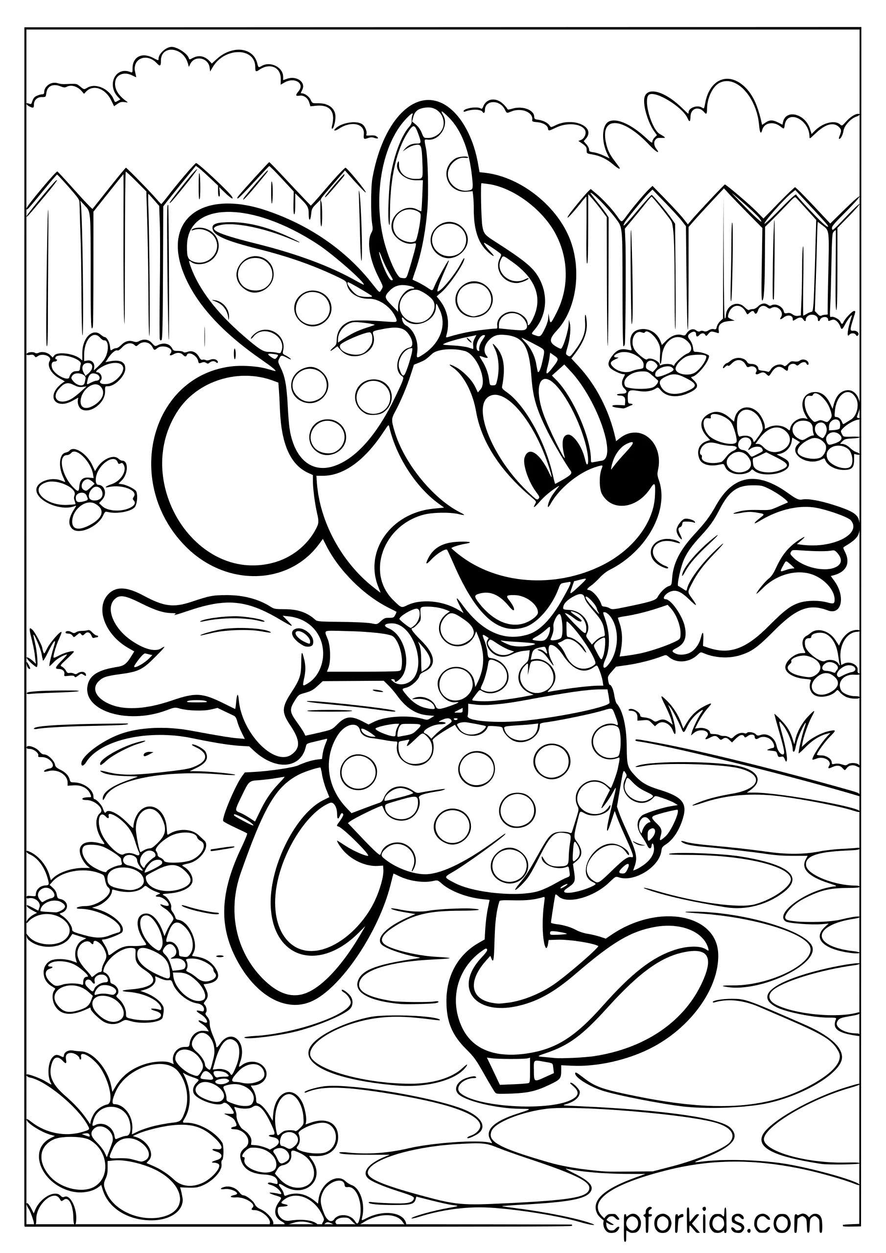 Minnie Mouse on a Happy Stroll