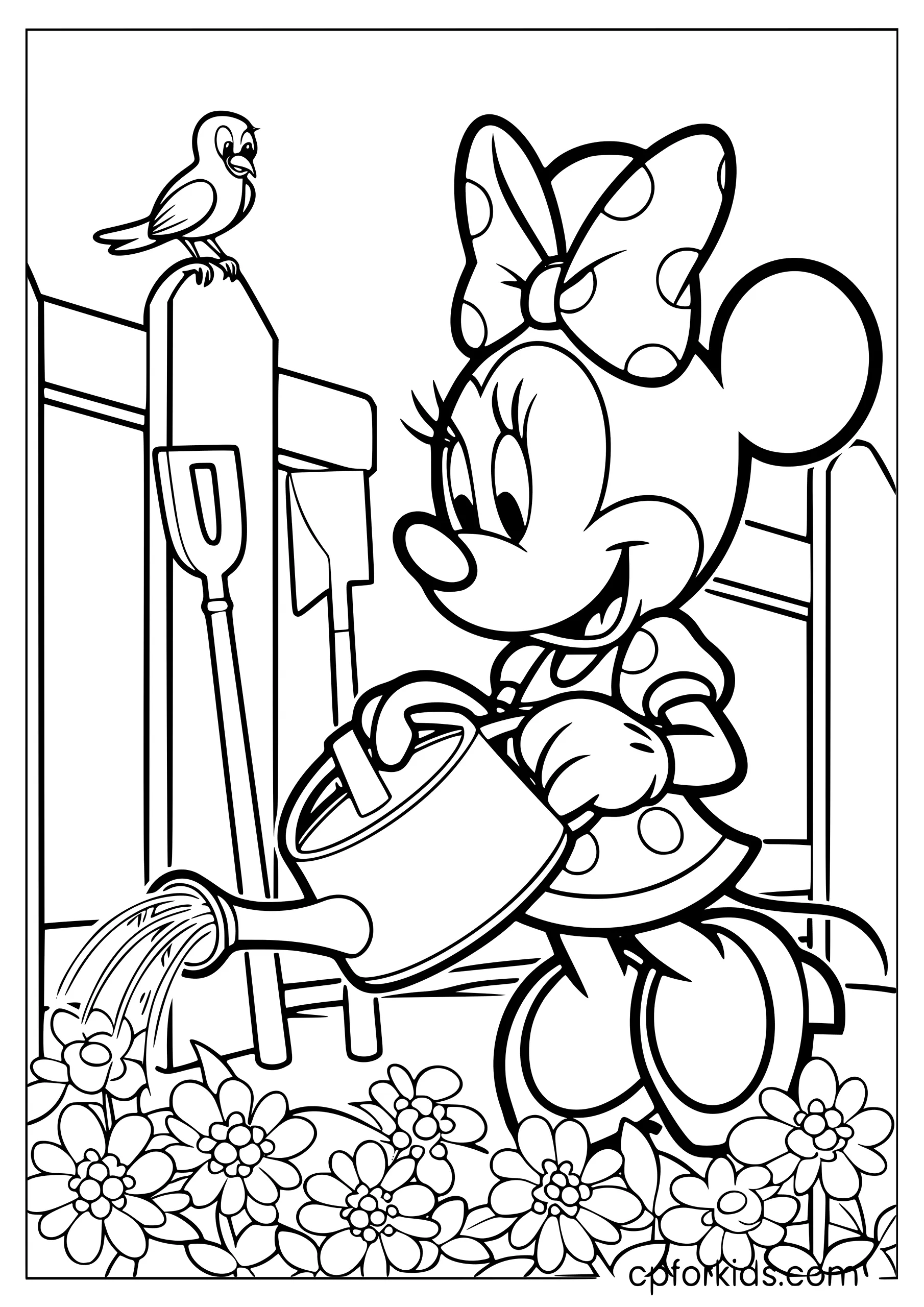 Minnie Mouse in Her Garden