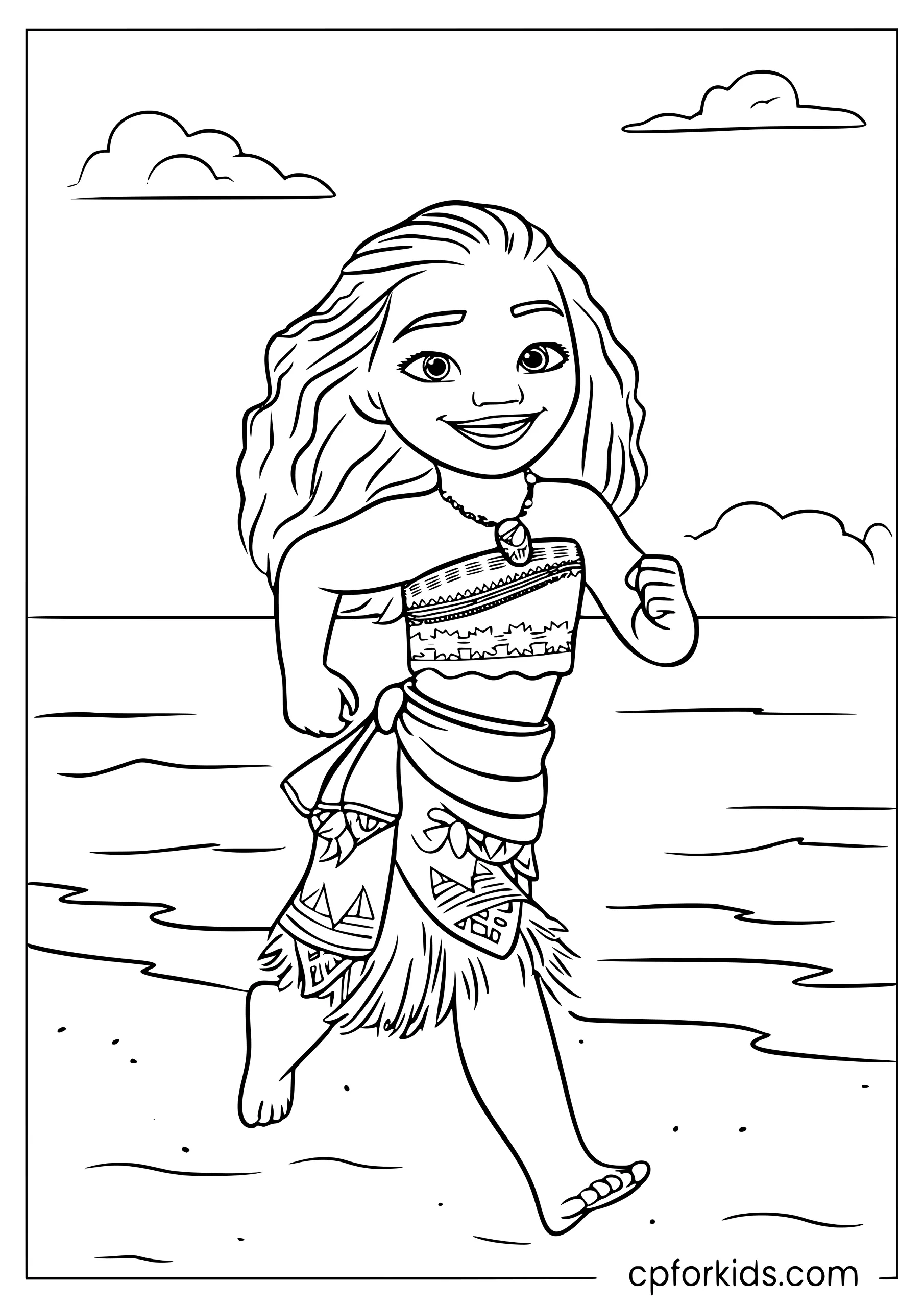 Moana Running on the Beach