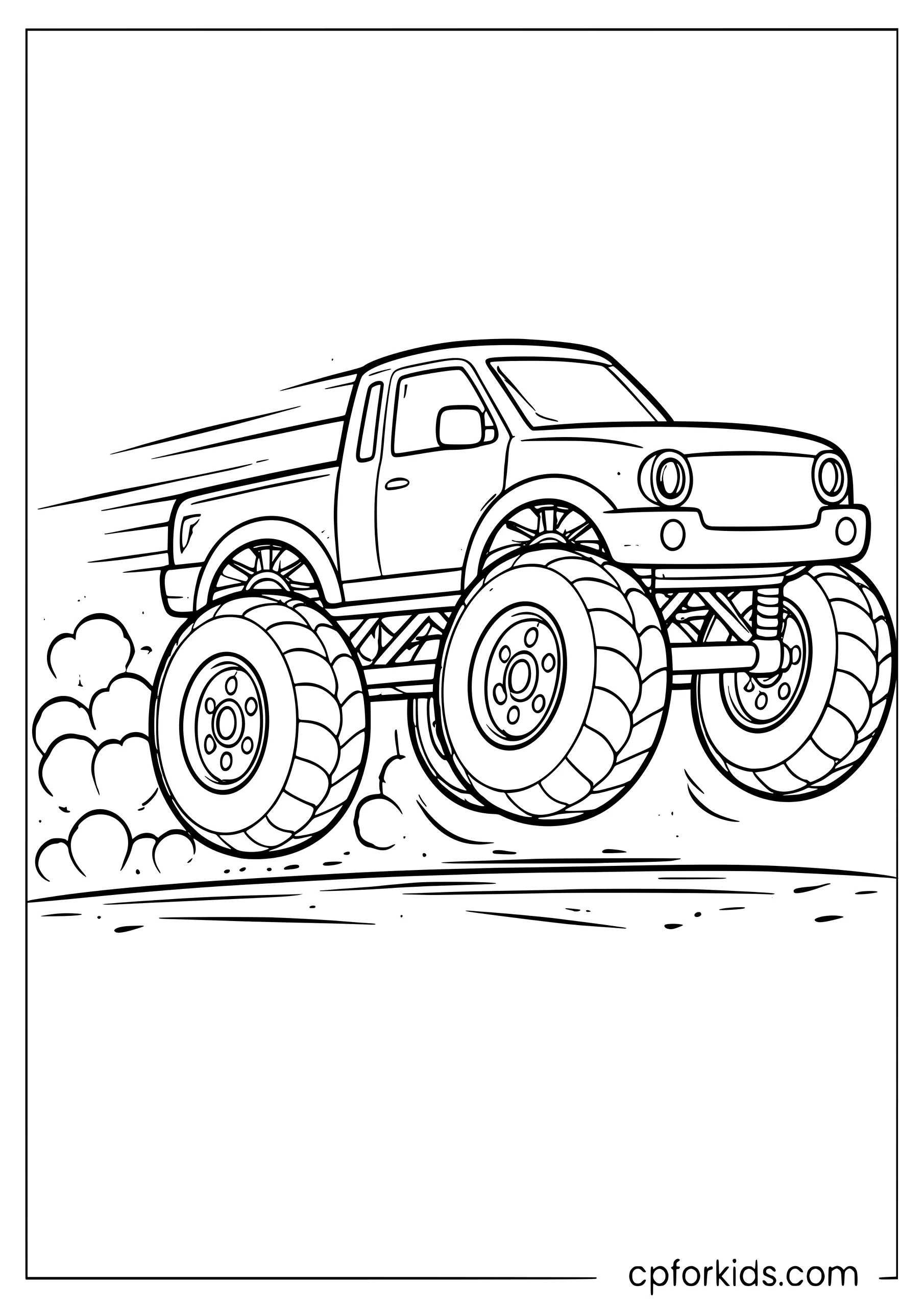 Monster Truck Racing on the Dirt Track