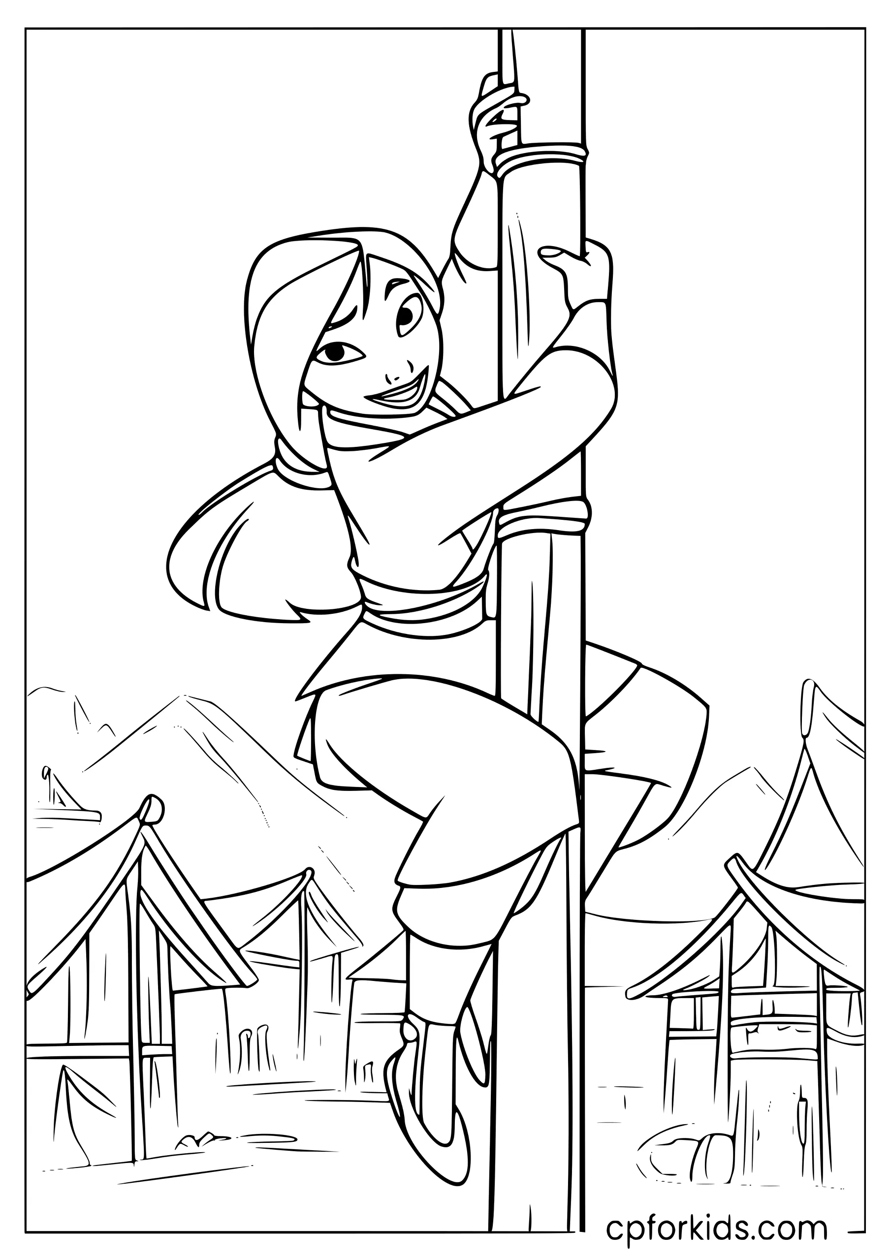 Mulan Climbing the Training Pole