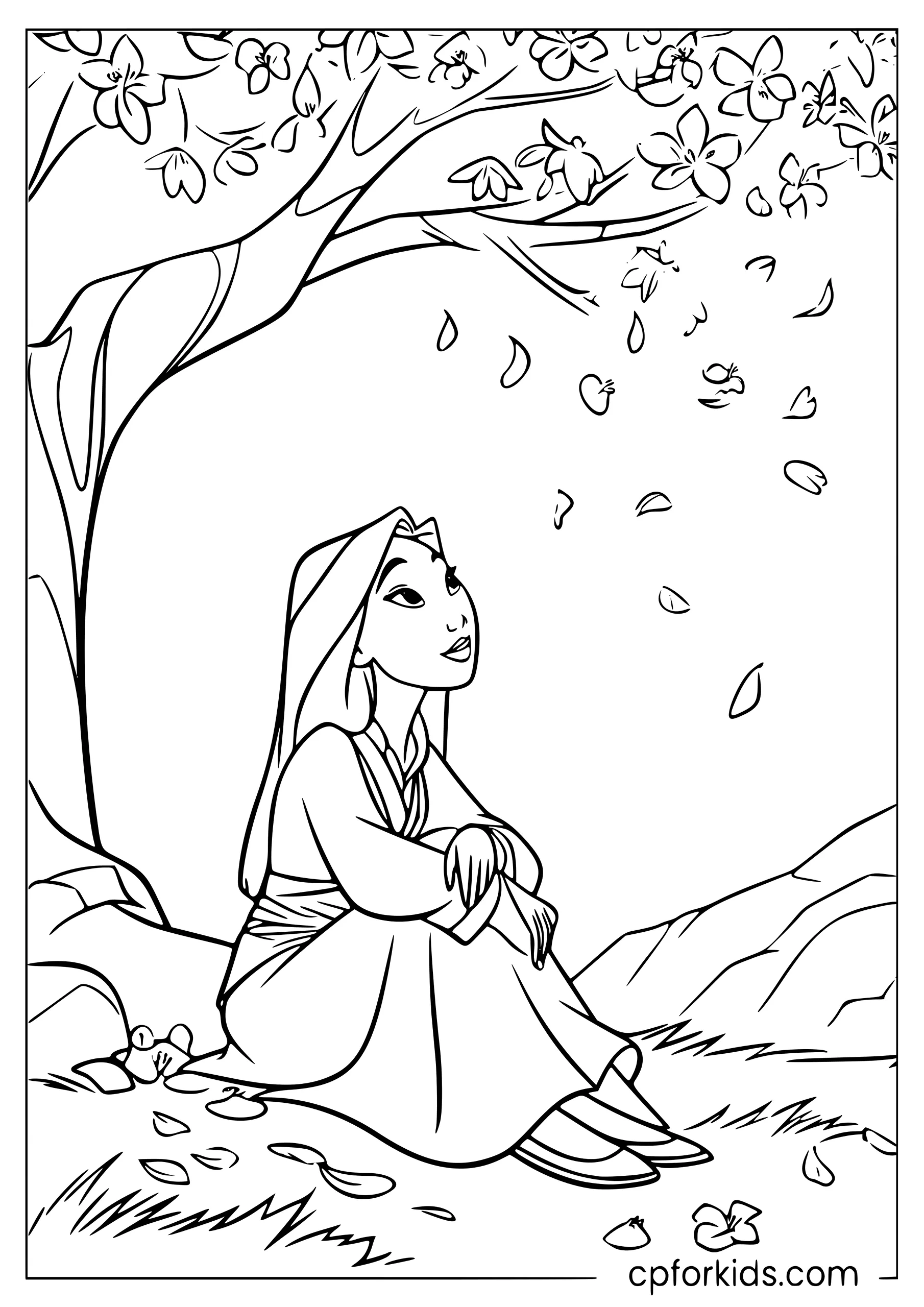 Mulan Under the Cherry Blossoms
