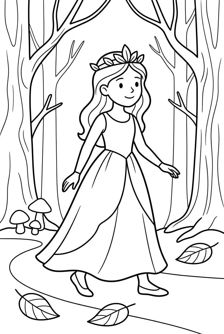Nature Princess in Magical Forest