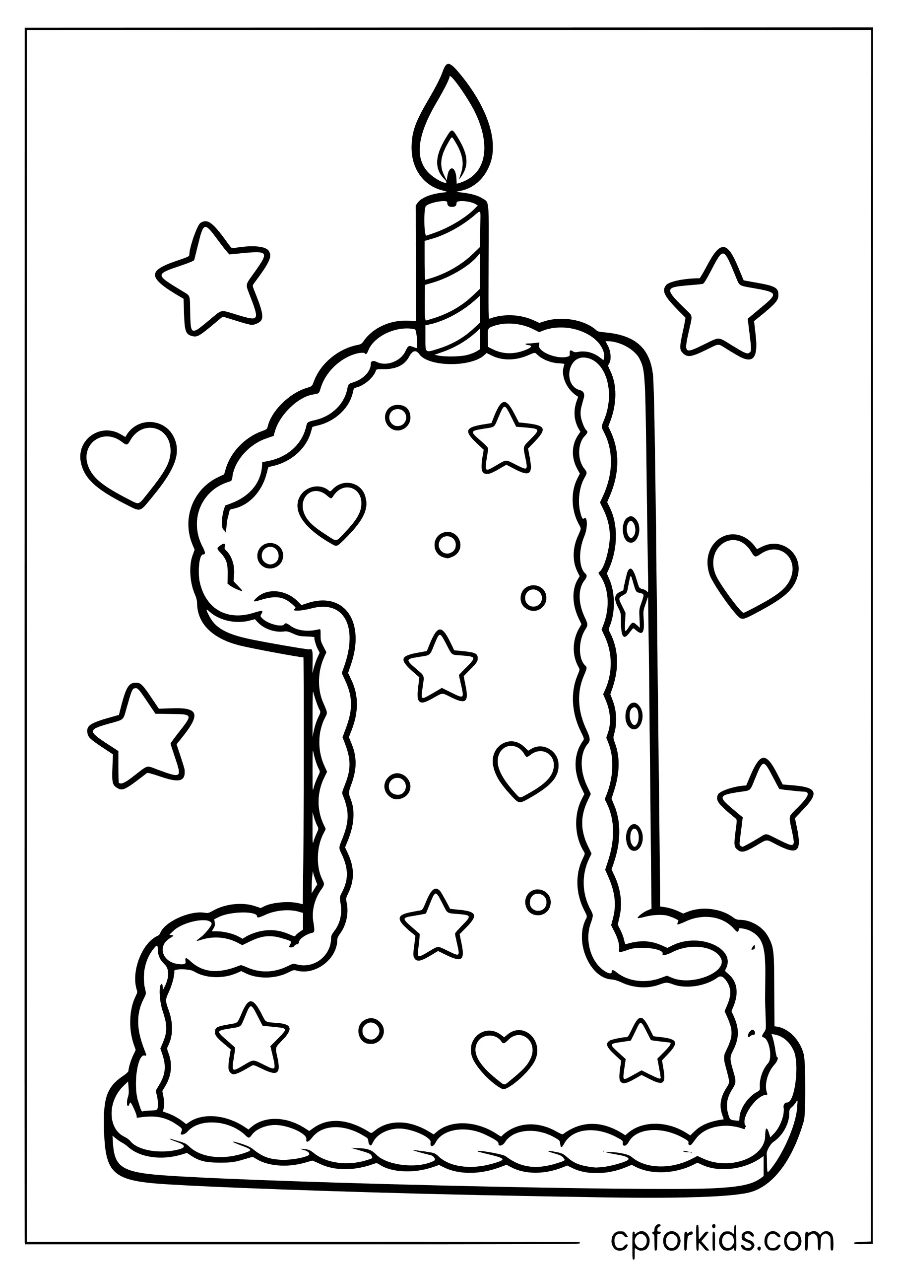 Number 1 — First Birthday Cake