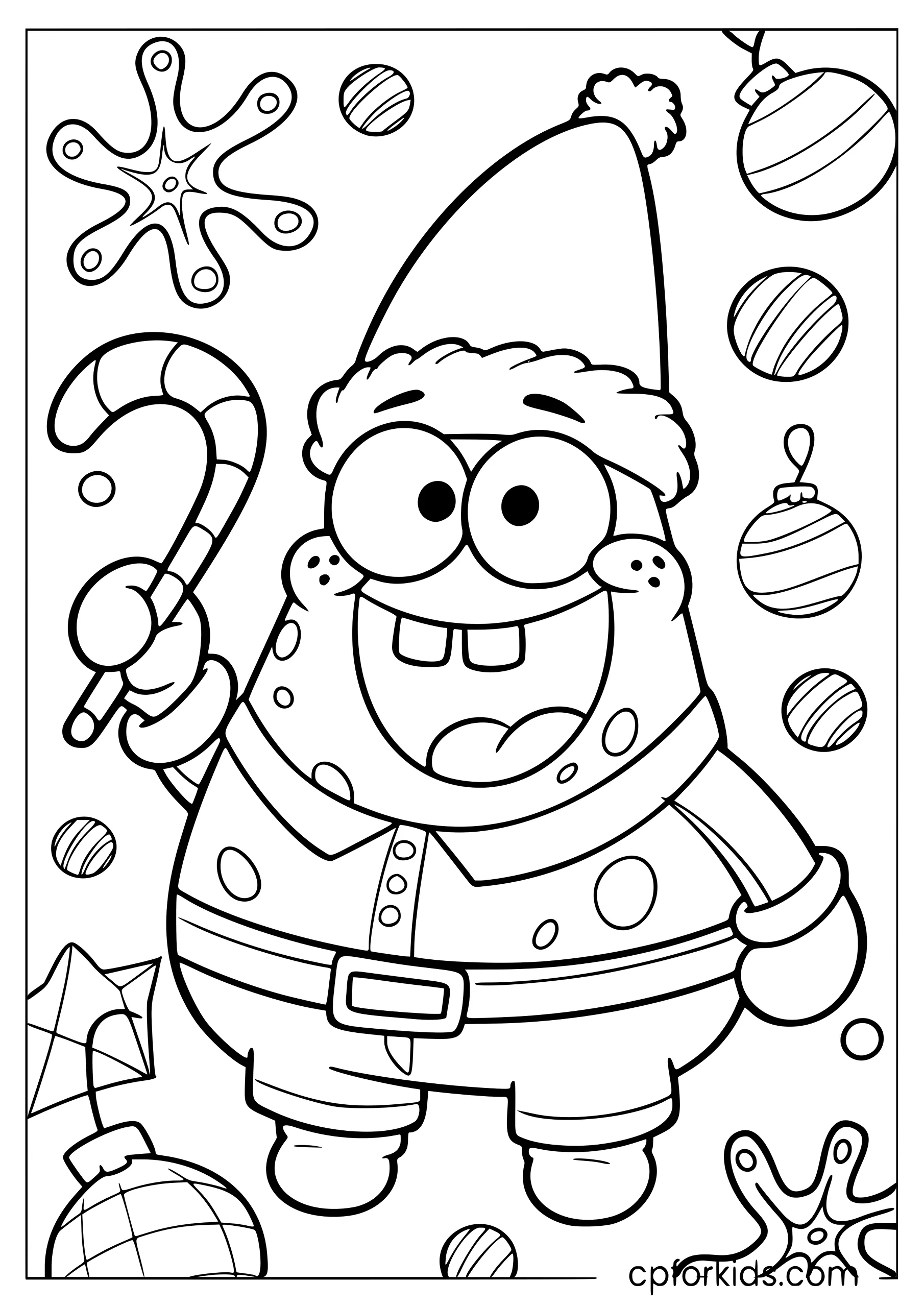 Patrick Star as Santa