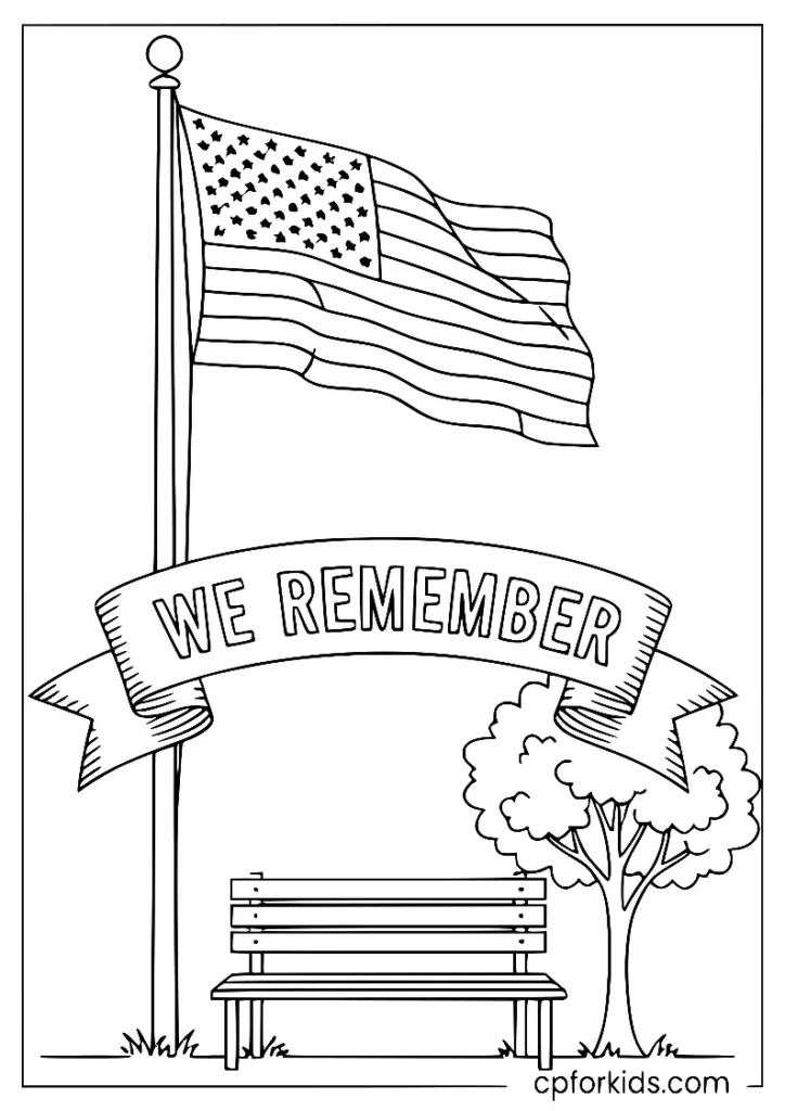 An American flag with a peaceful dove for Patriot Day.