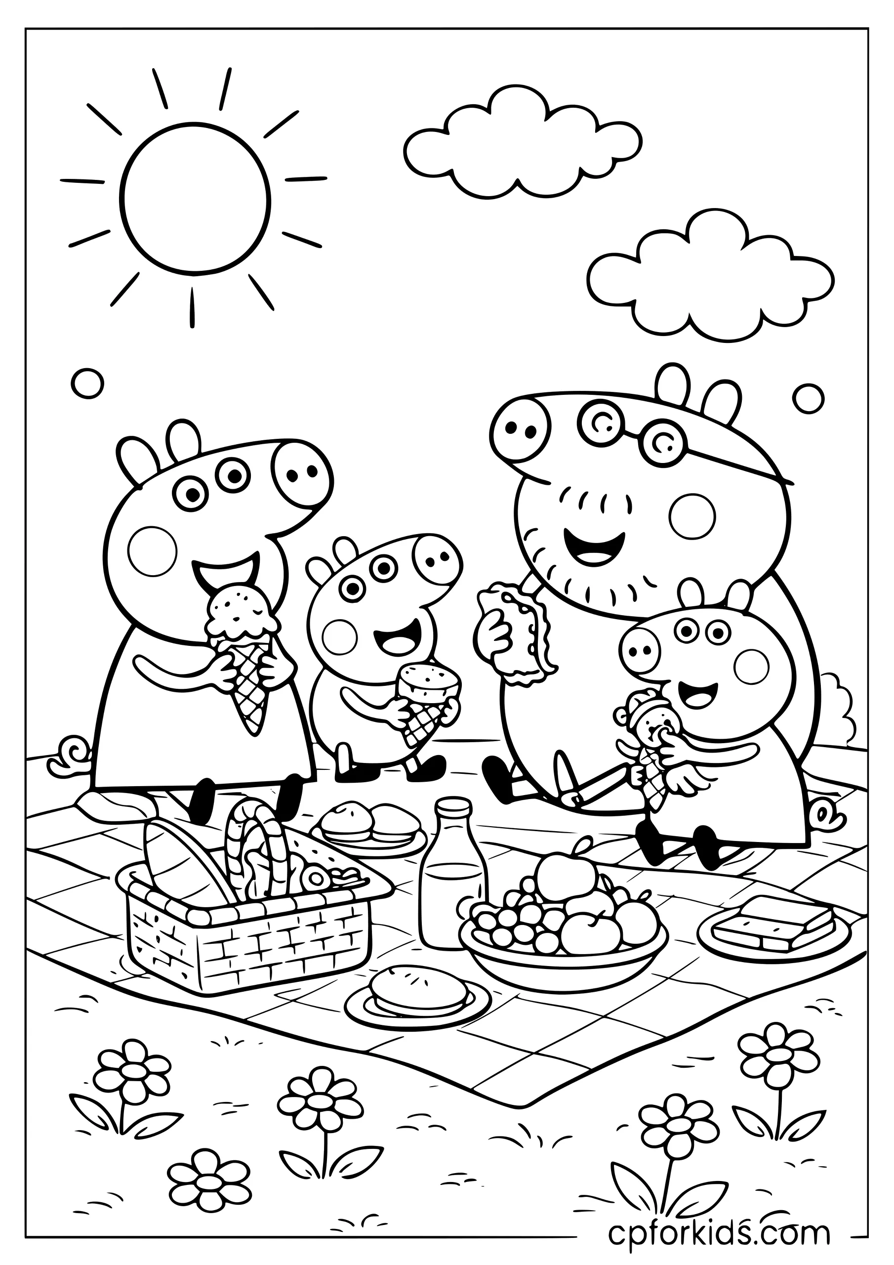 The Whole Family on a Picnic