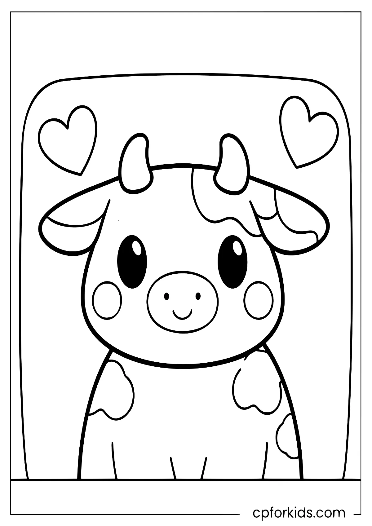 Large simple cow outline with thick, easy-to-follow lines