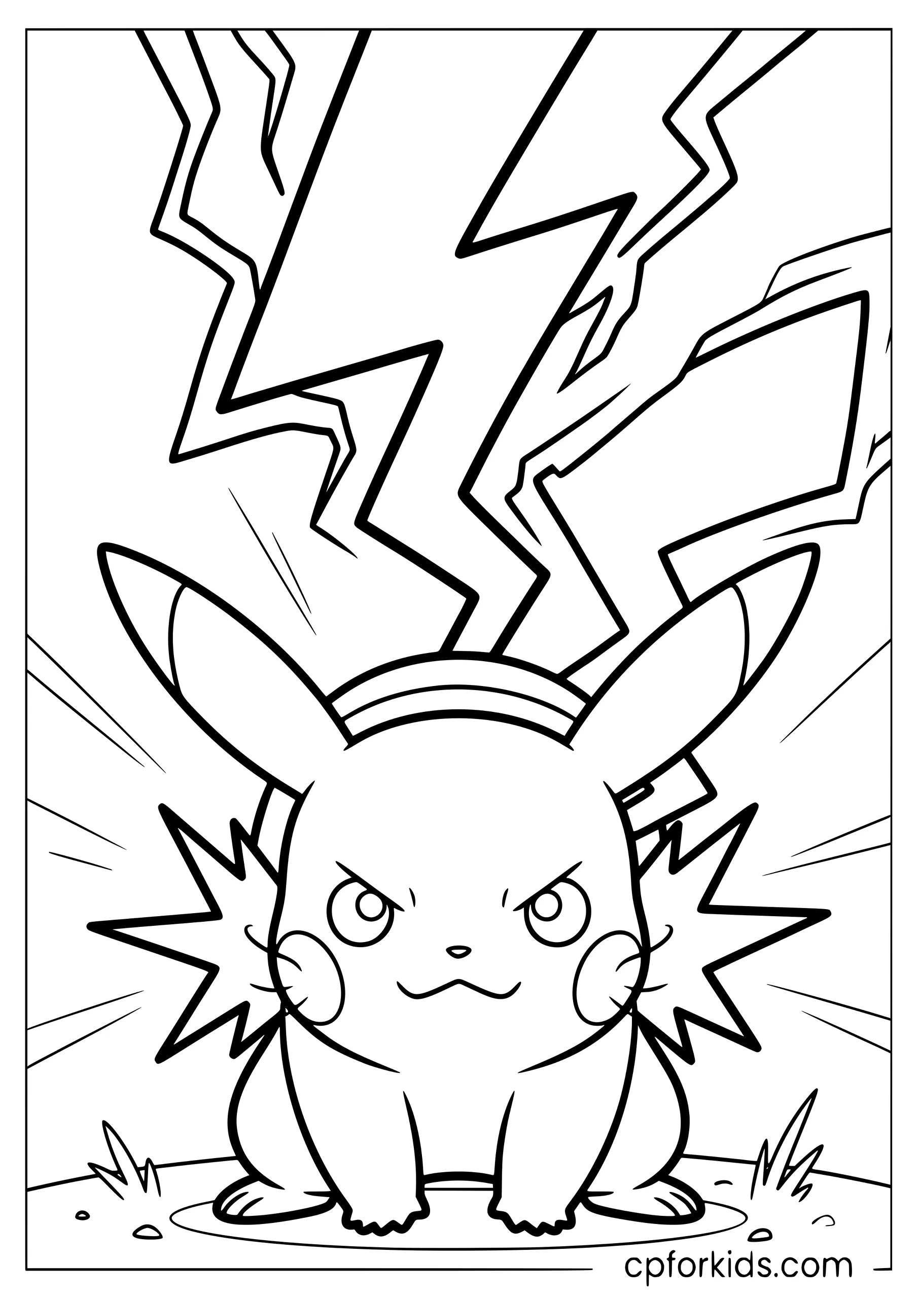 Pikachu Unleashing Thunderbolt