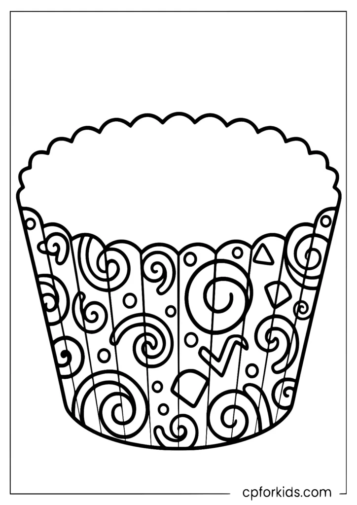Cupcake template with separate wrapper and icing pieces