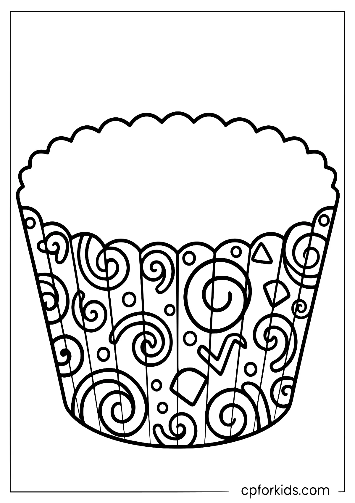 Blank cupcake template with separate wrapper and icing