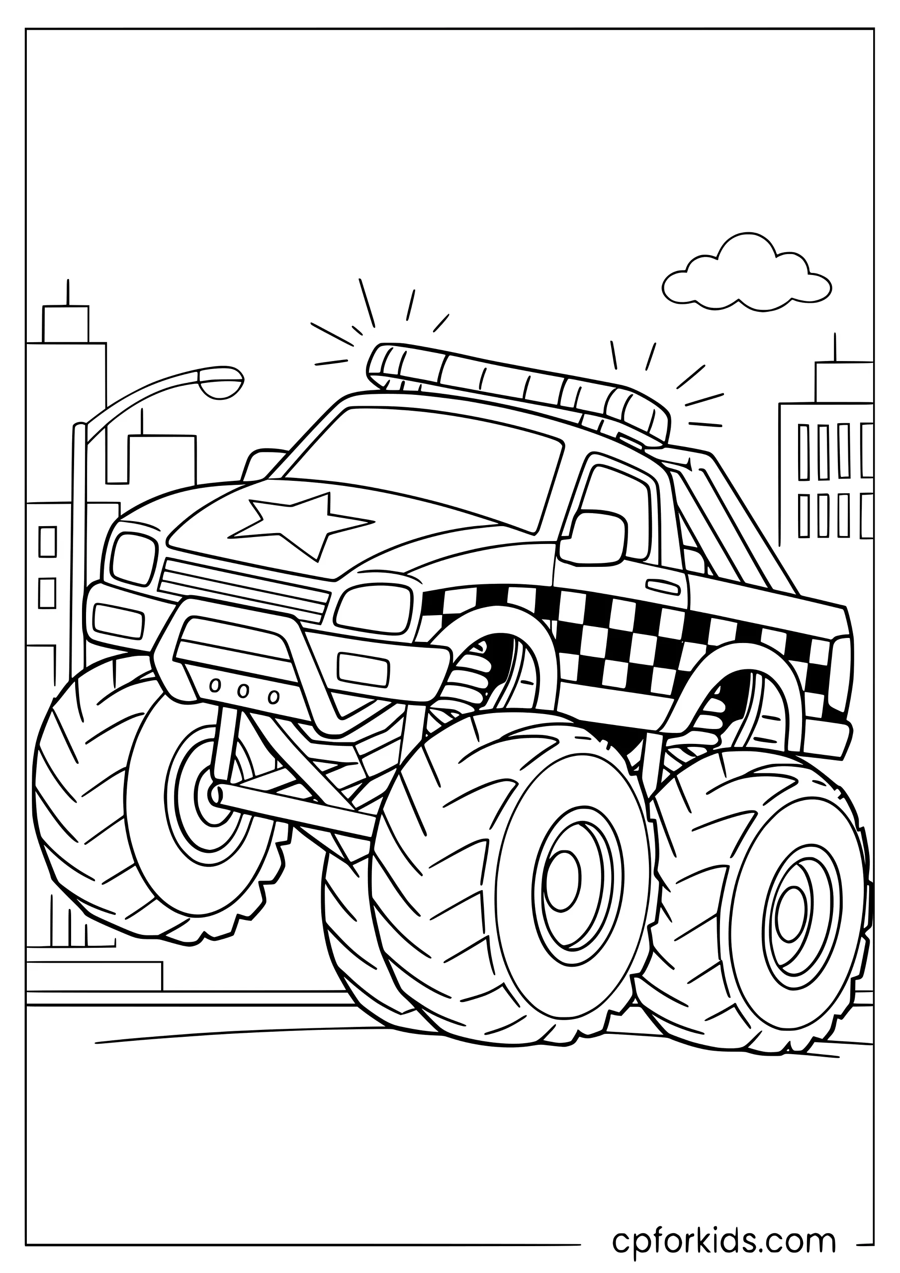 Police Monster Truck Wheelie