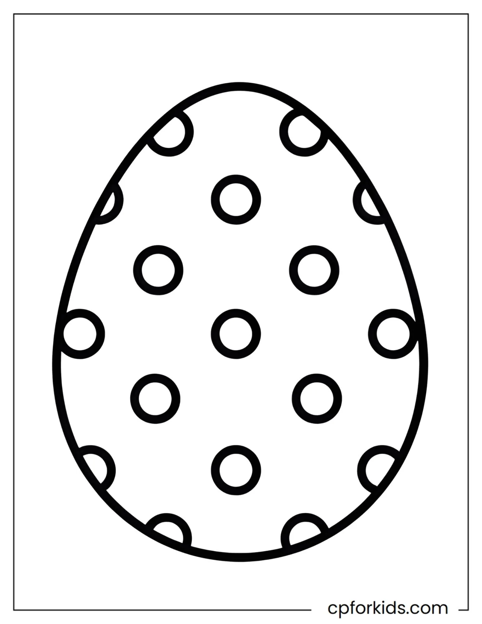 Easter egg covered with large polka dots