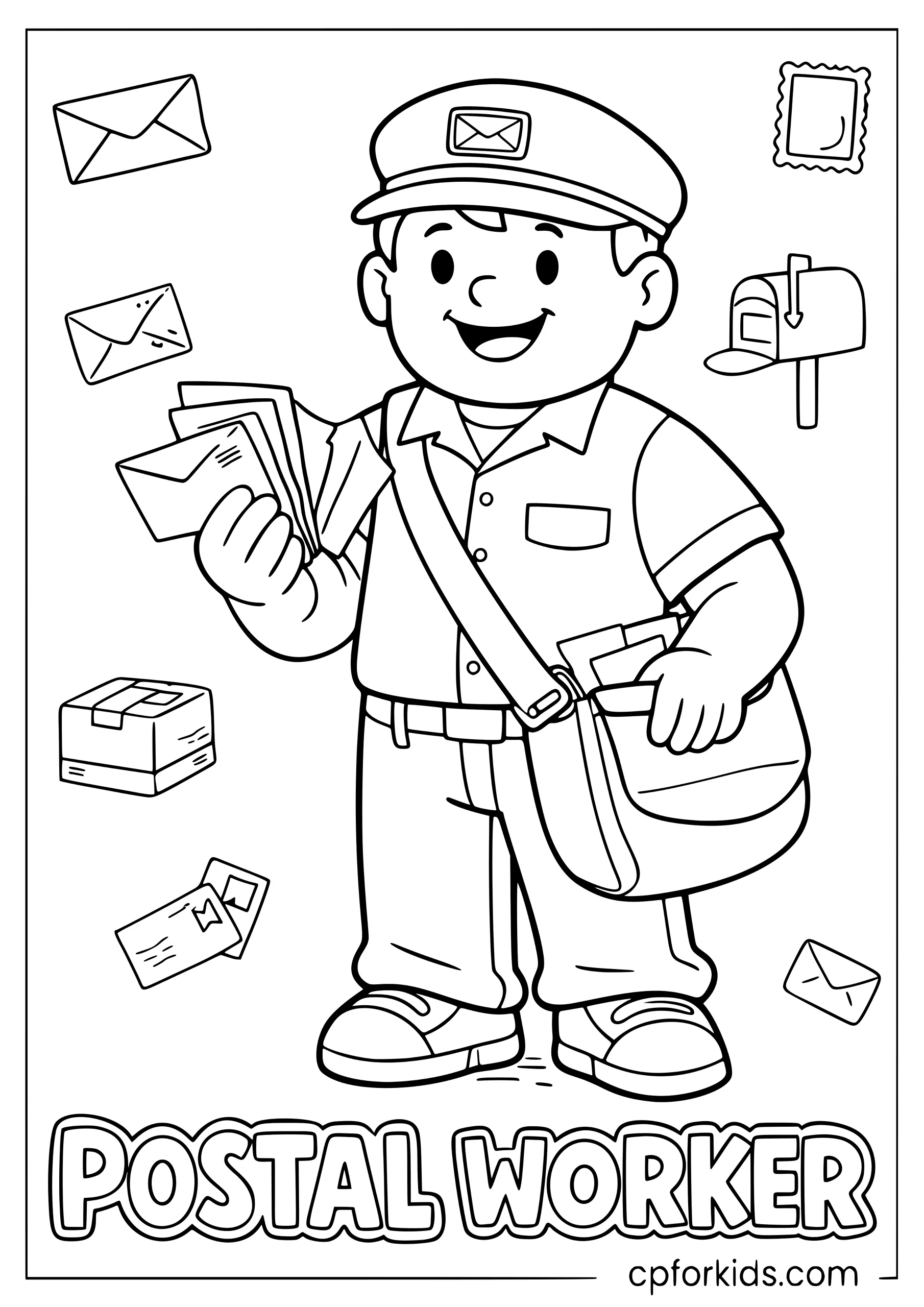 Postal Worker With Mail Bag