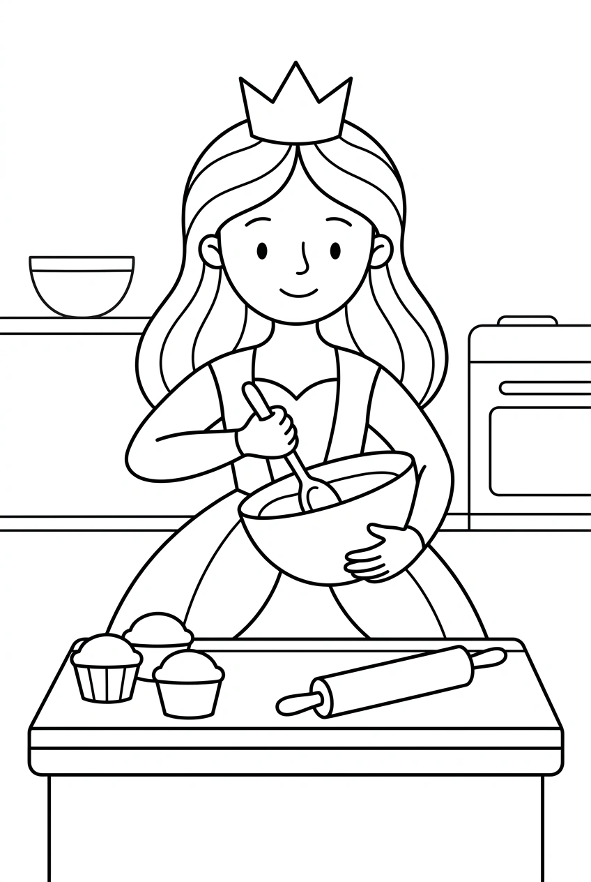 Princess Baking in Royal Kitchen