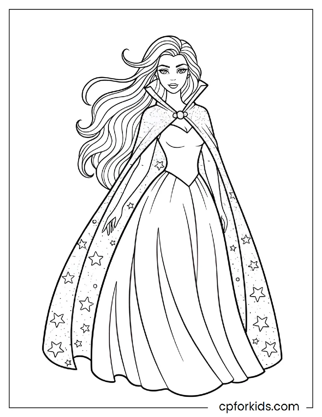 Princess figure wearing a vampire cloak