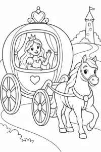 A princess riding inside a royal carriage