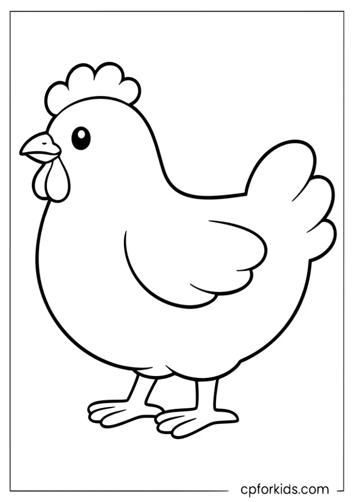 Printable chicken template outline for crafts and coloring