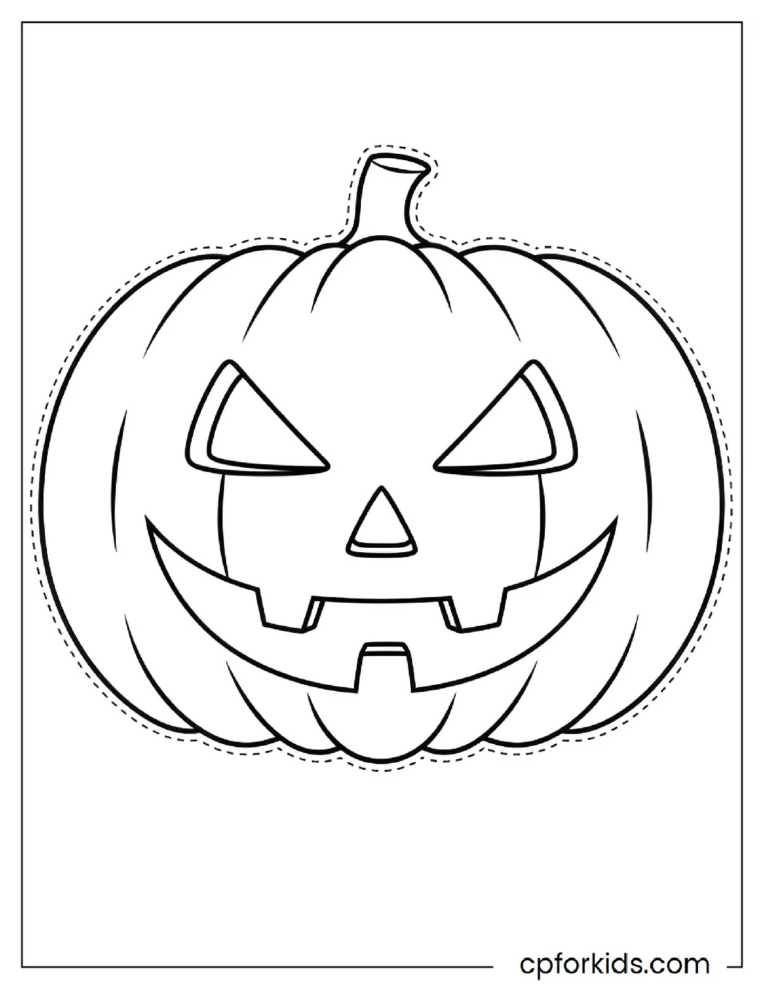 Jack-O'-Lantern pumpkin face mask template